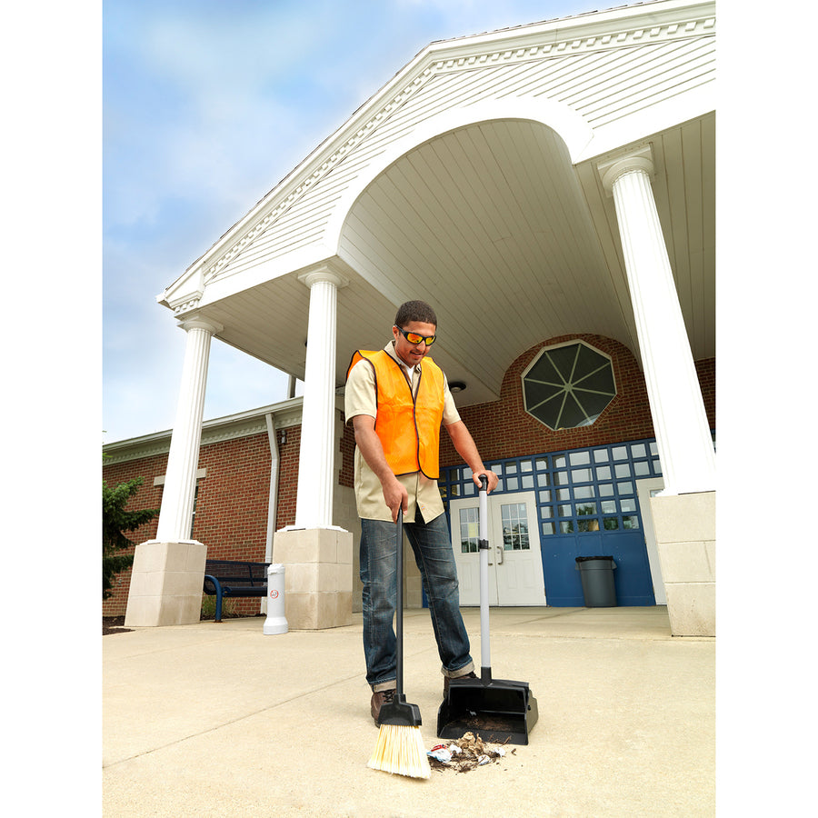 Genuine Joe 32" Plastic Lobby Broom - 32" Handle Length - Plastic Handle - 1 Each - Black -