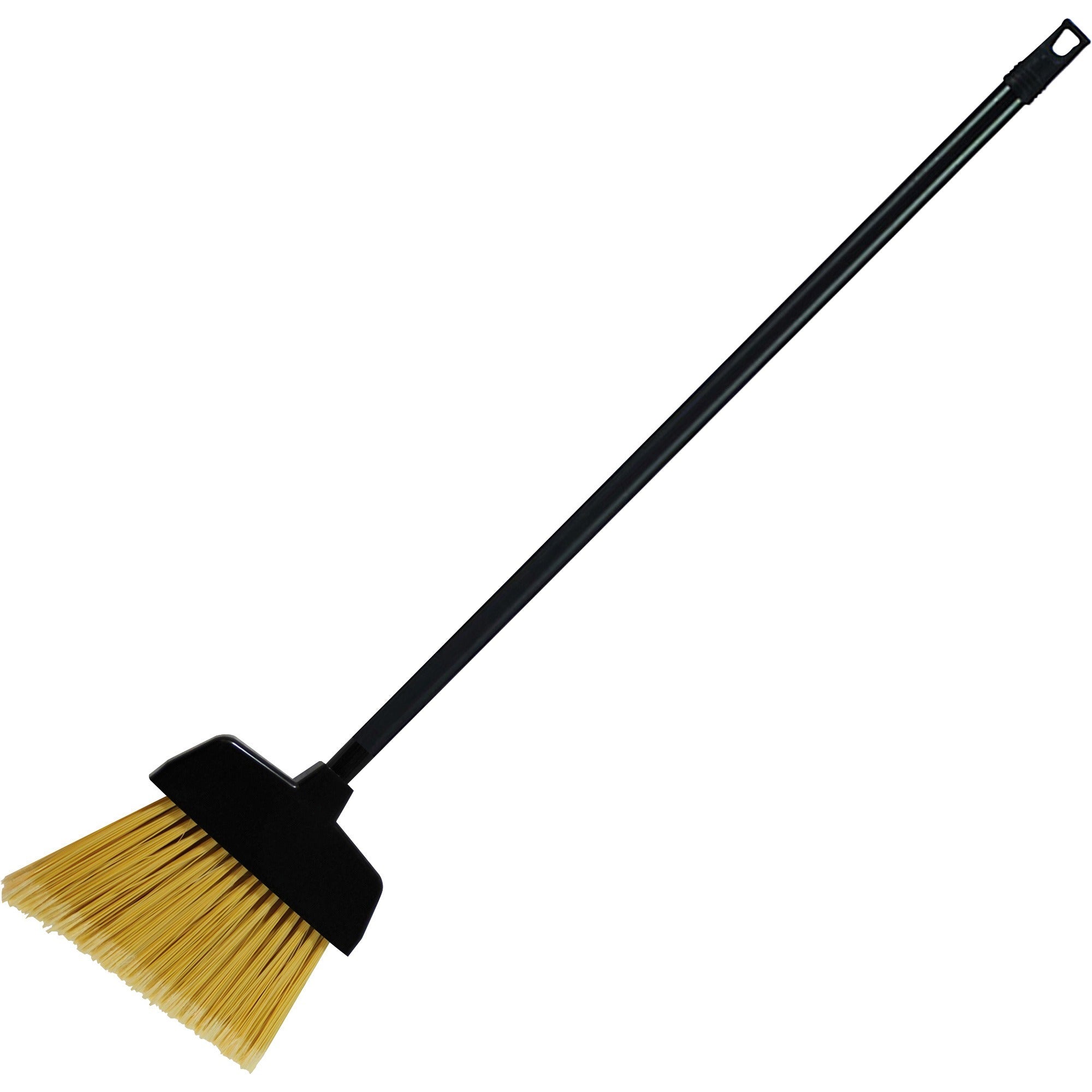 Genuine Joe 32" Plastic Lobby Broom - 32" Handle Length - Plastic Handle - 1 Each - Black -