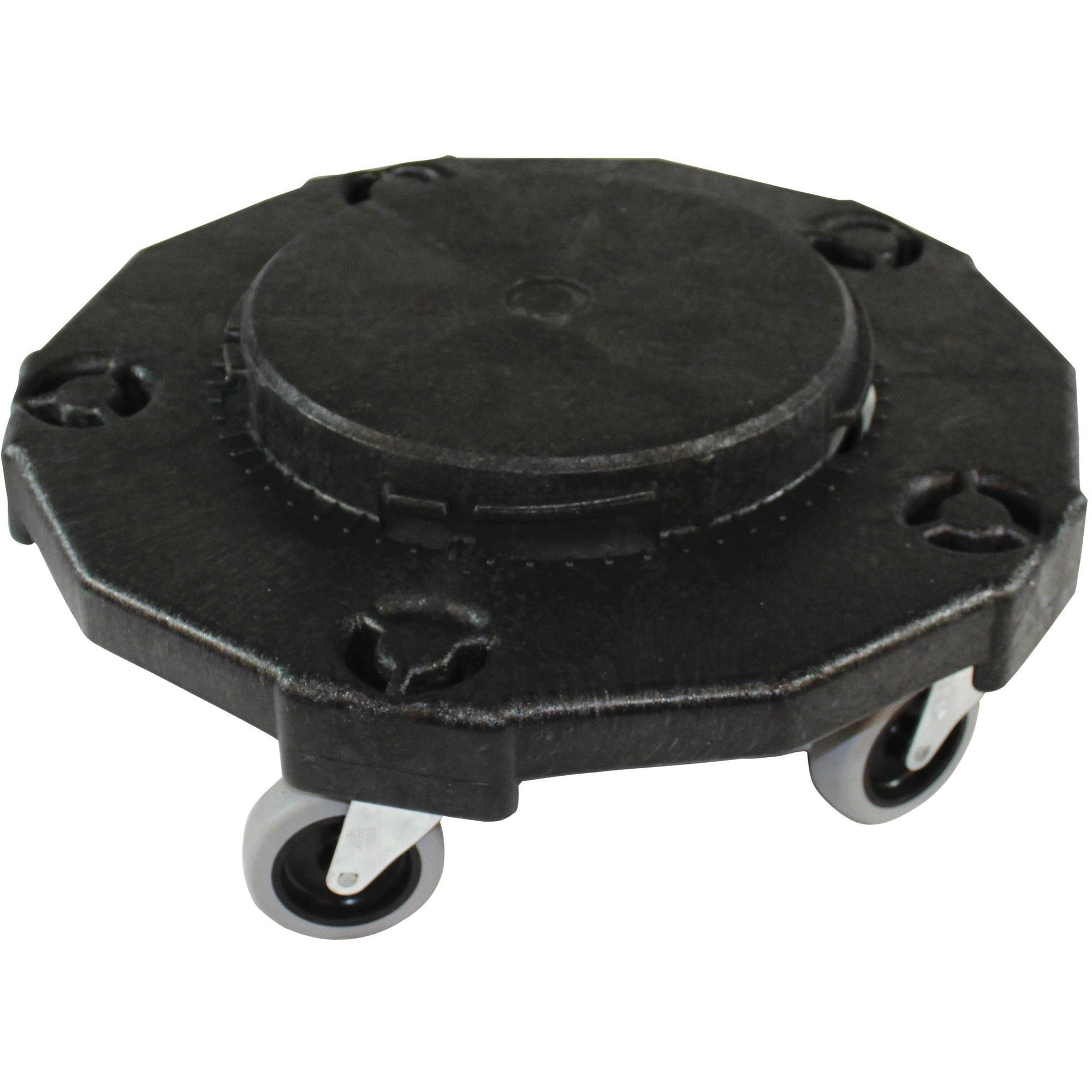 Genuine Joe Round Dolly - 5 Casters - 3" Caster Size - Resin - Black - 1 Each -