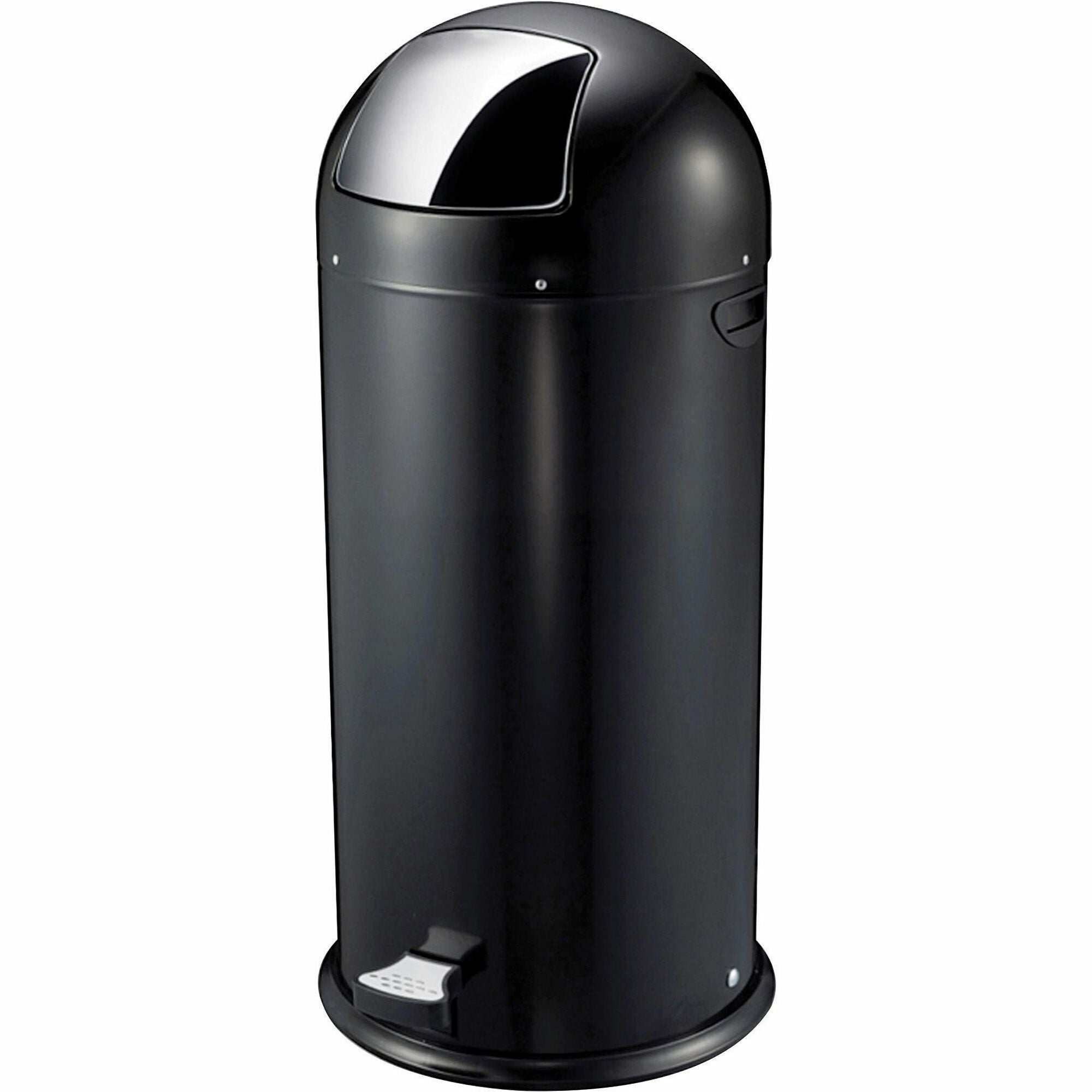 Genuine Joe 13.5 Gallon Pedal Receptacle Bin - 13.50 gal Capacity - Foot Pedal, Easy to Clean - 37.4" Height x 17.5" Diameter - Steel - Black - 1 Each -