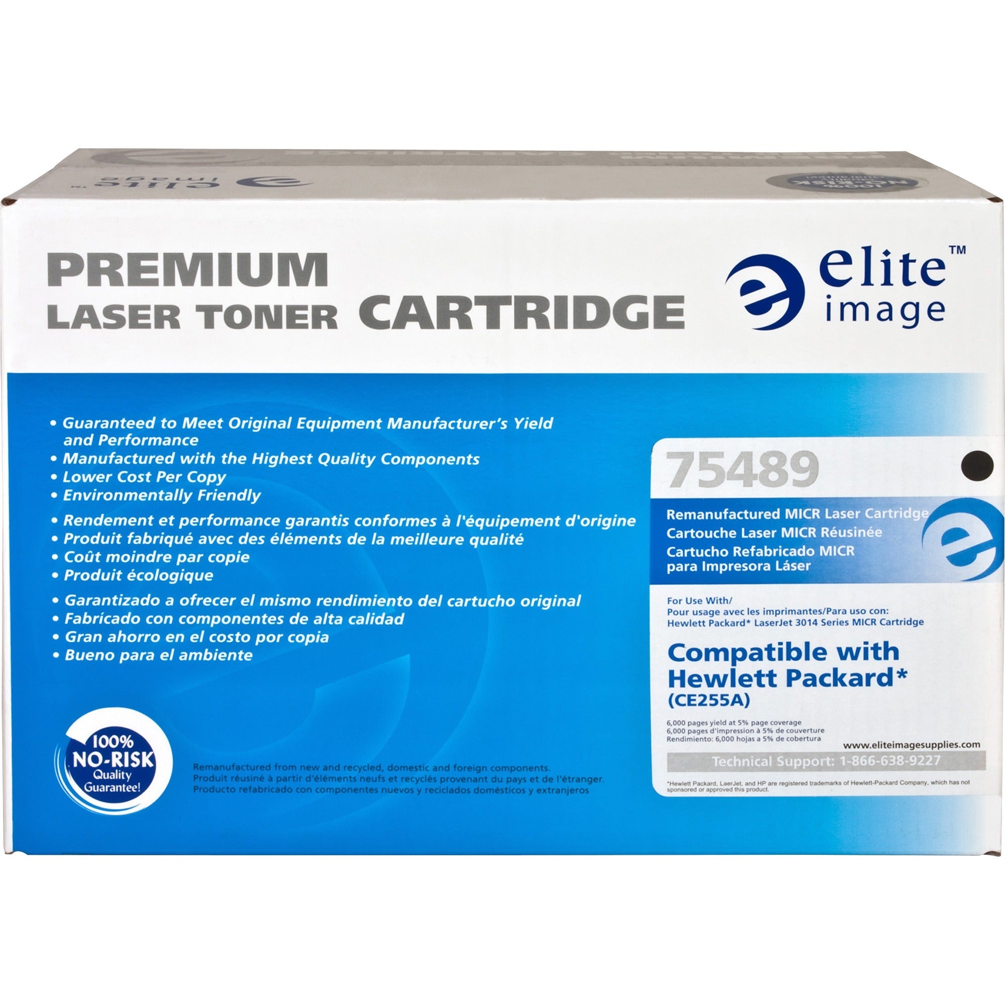 Elite Image Remanufactured MICR Laser Toner Cartridge - Alternative for HP 55A (CE255A) - Black - 1 Each - 6000 Pages -