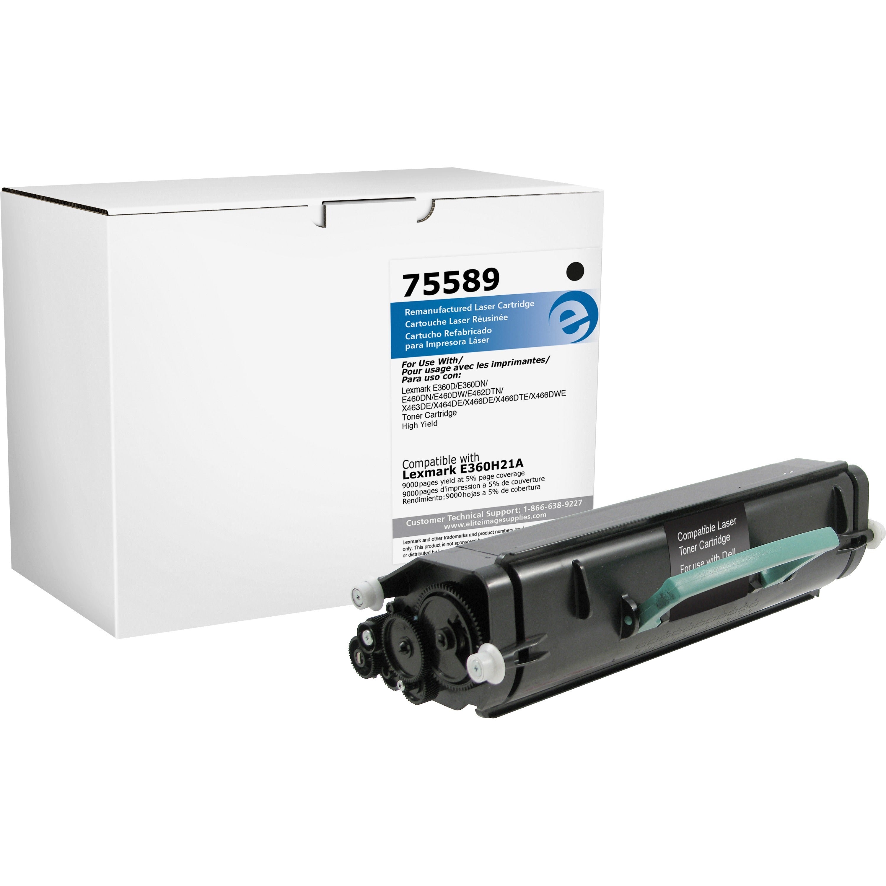 Elite Image Remanufactured Toner Cartridge - Alternative for Lexmark (E360H11A) - Laser - 9000 Pages - Black - 1 Each - 1