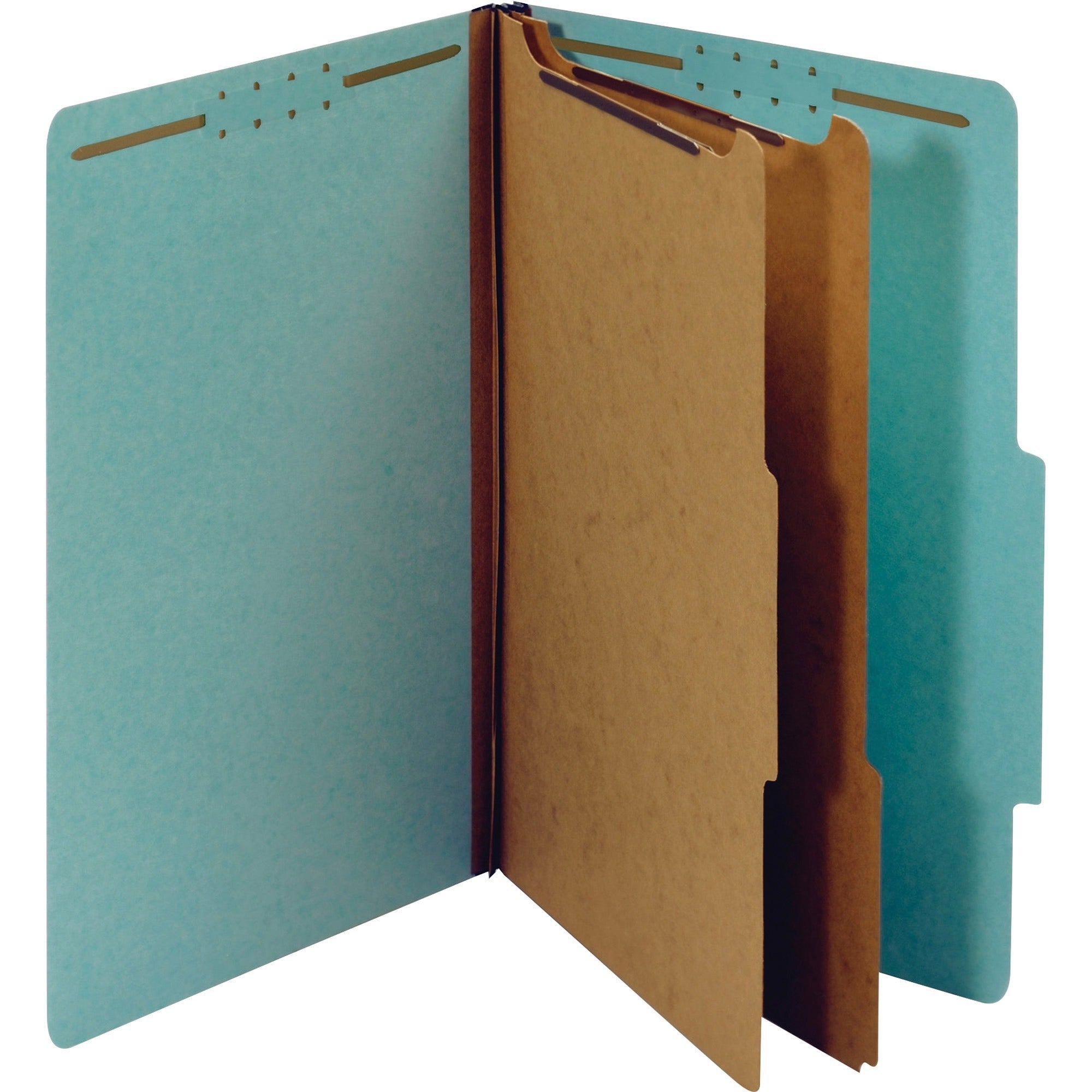 Pendaflex 2/5 Tab Cut Legal Recycled Classification Folder - 8 1/2" x 14" - 2 1/2" Expansion - 6 Fastener(s) - 2" Fastener Capacity for Folder, 1" Fastener Capacity for Divider - Top Tab Location - Right of Center Tab Position - 2 Divider(s) - Pressb -