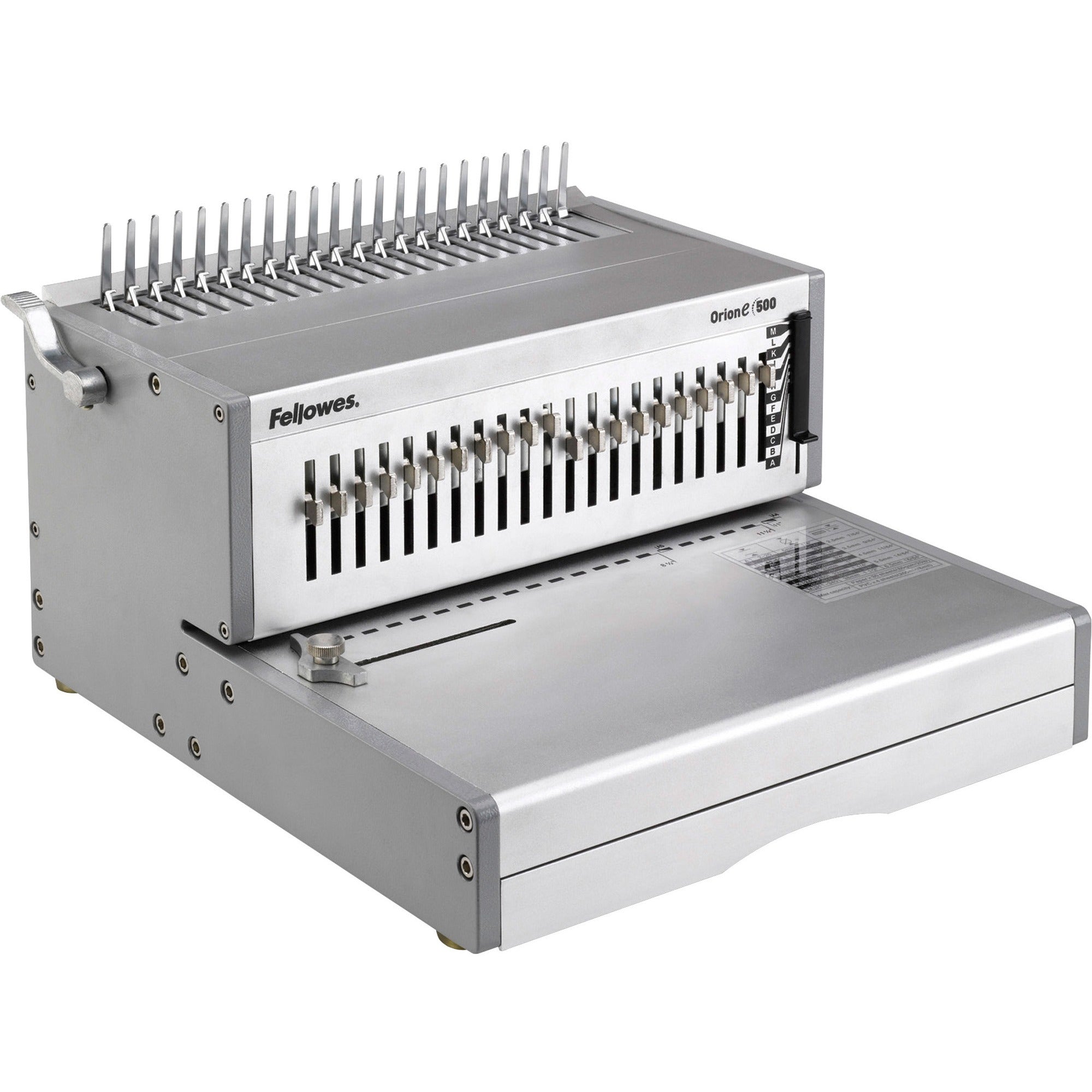 Fellowes Orion E 500 Electric Comb Binding Machine - 9.8" x 15.8" x 19.8" - Silver -