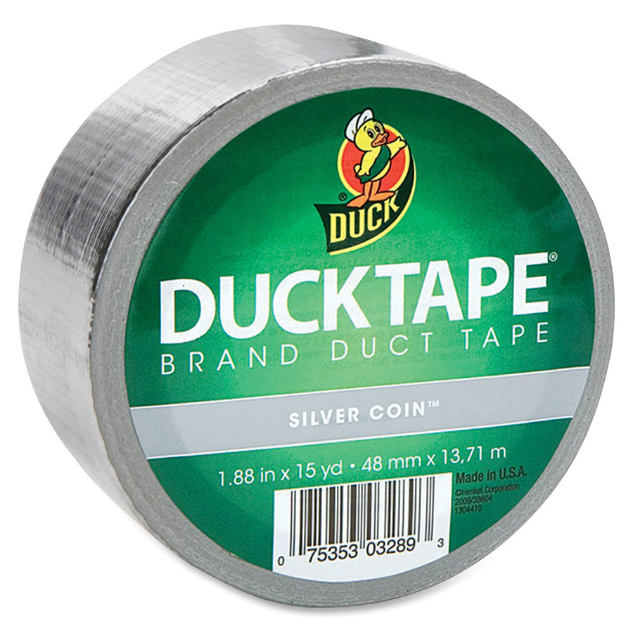 Duck Brand Color Duct Tape - 15 yd Length x 1.88" Width - For Color Coding, Repairing, Packing, Crafting - 1 / Roll - Chrome -