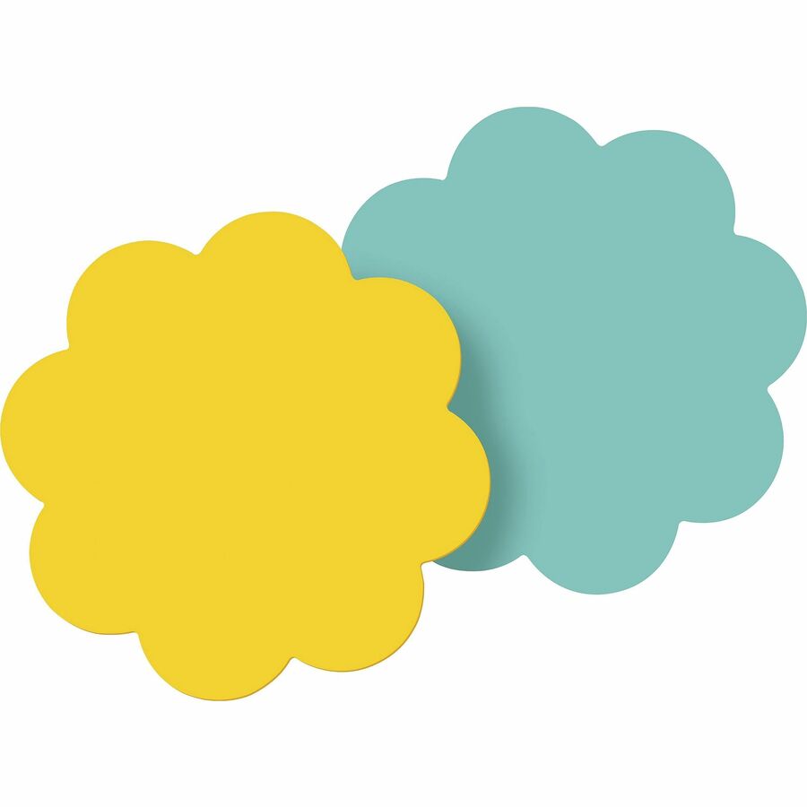 Post-it Super Sticky Die-Cut Notes - 150 x Assorted - 3" x 3" - Daisy - Yellow, Blue - Self-adhesive - 2 / Pack - 2