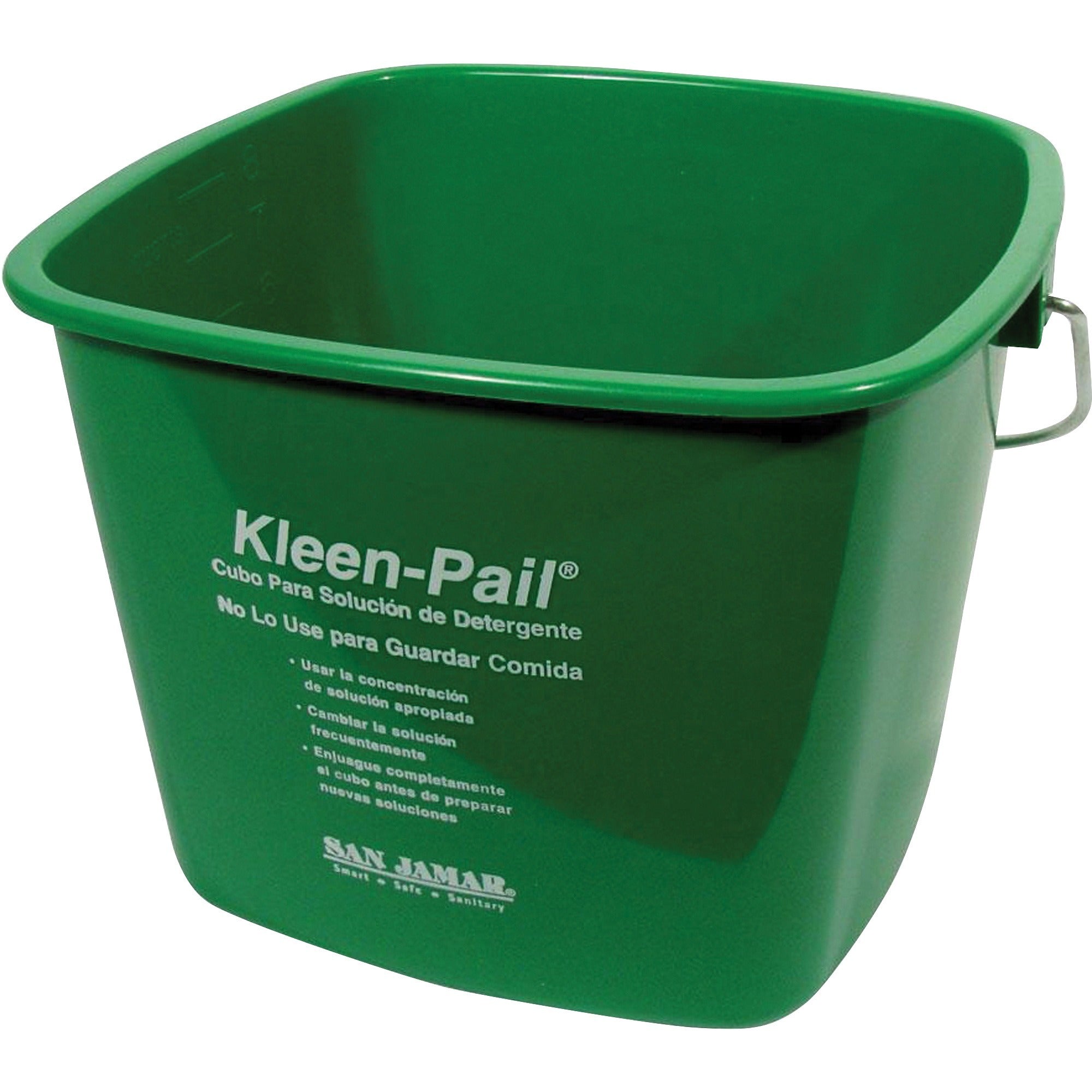 San Jamar Kleen-Pail - 1.50 gal - Color Coded, Graduated, Handle, Embossed - 7.4" x 8.3" - Green - 12 / Carton -