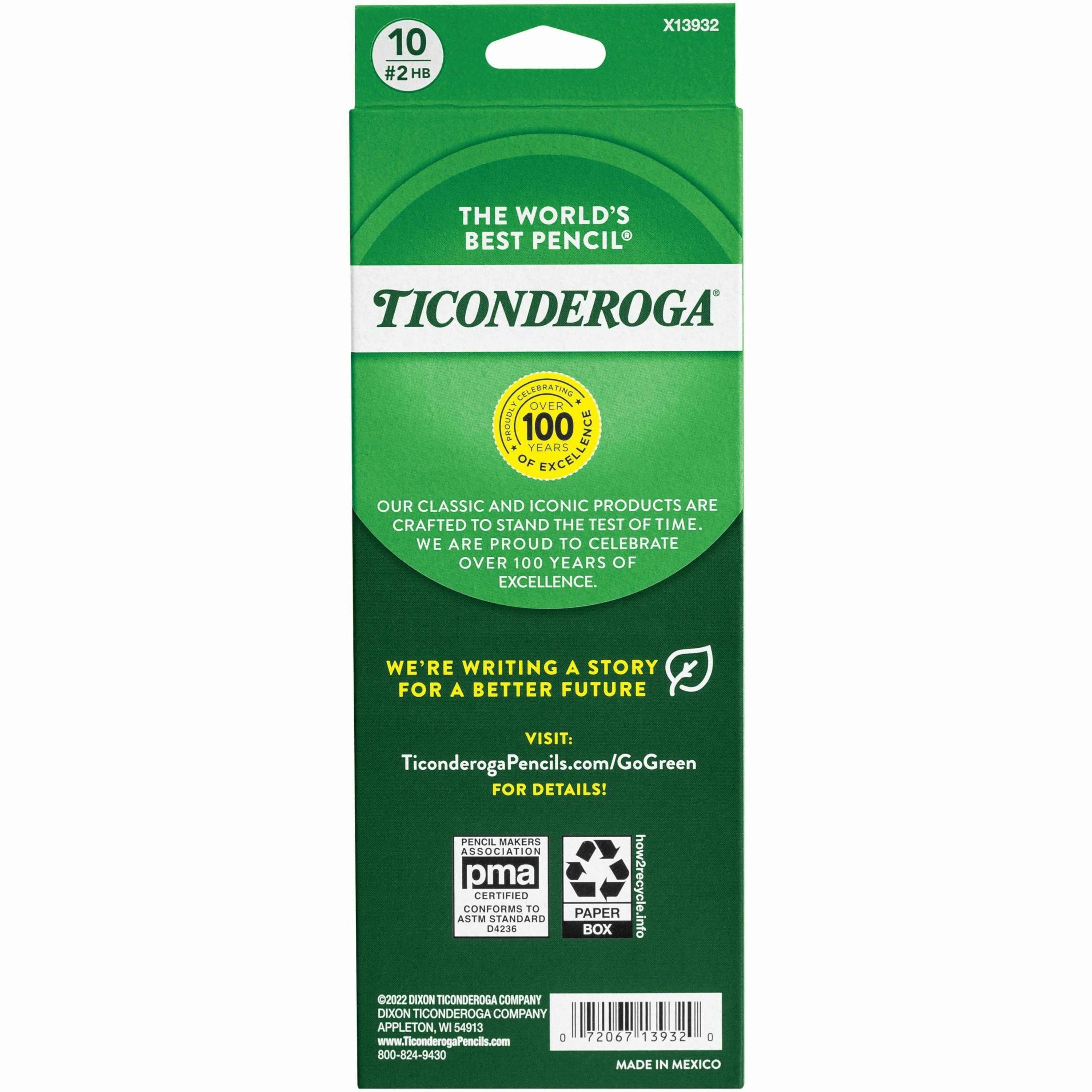Ticonderoga Pre-Sharpened No. 2 Pencils - #2 Lead - Graphite Lead - Assorted Wood Barrel - 10 / Pack -