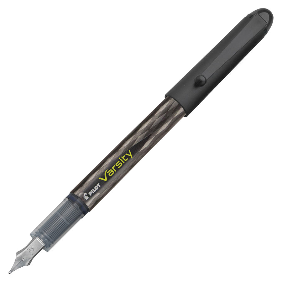 Pilot Varsity Disposable Fountain Pens - Medium Pen Point - Black, Blue, Purple - Black Barrel - 3 / Pack -