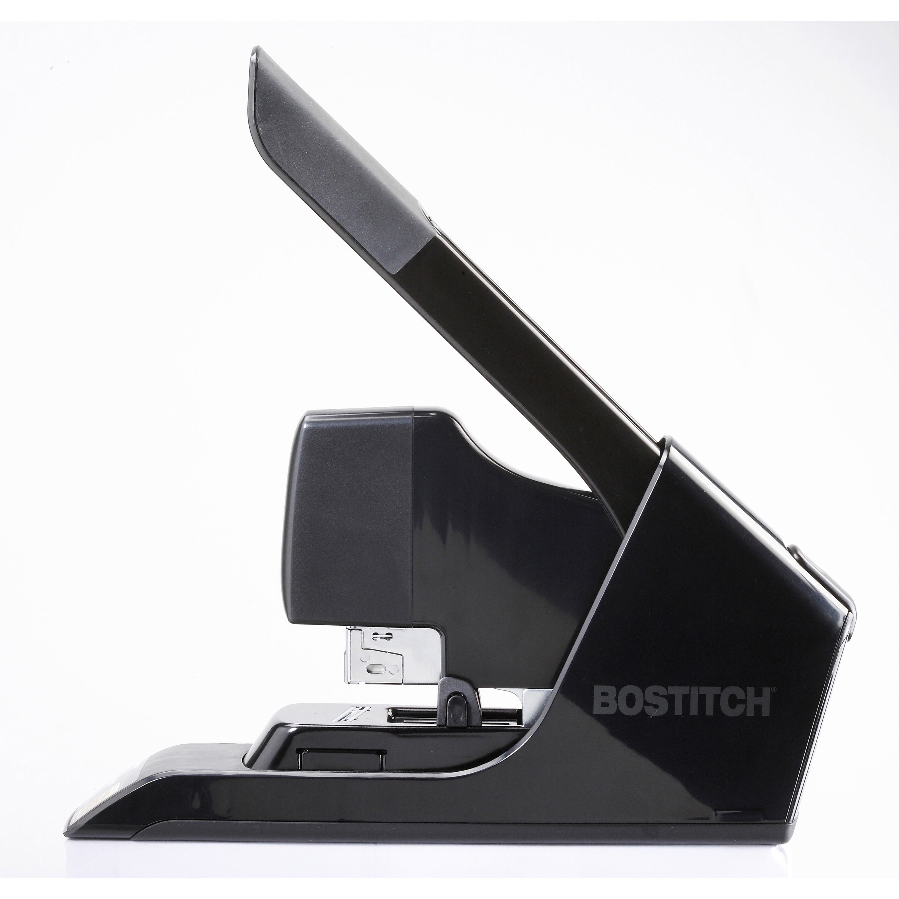 Bostitch EZ Squeeze Antimicrobial Heavy Duty Stapler - 130 Sheets Capacity - 210 Staple Capacity - Full Strip - 1 Each - Black -