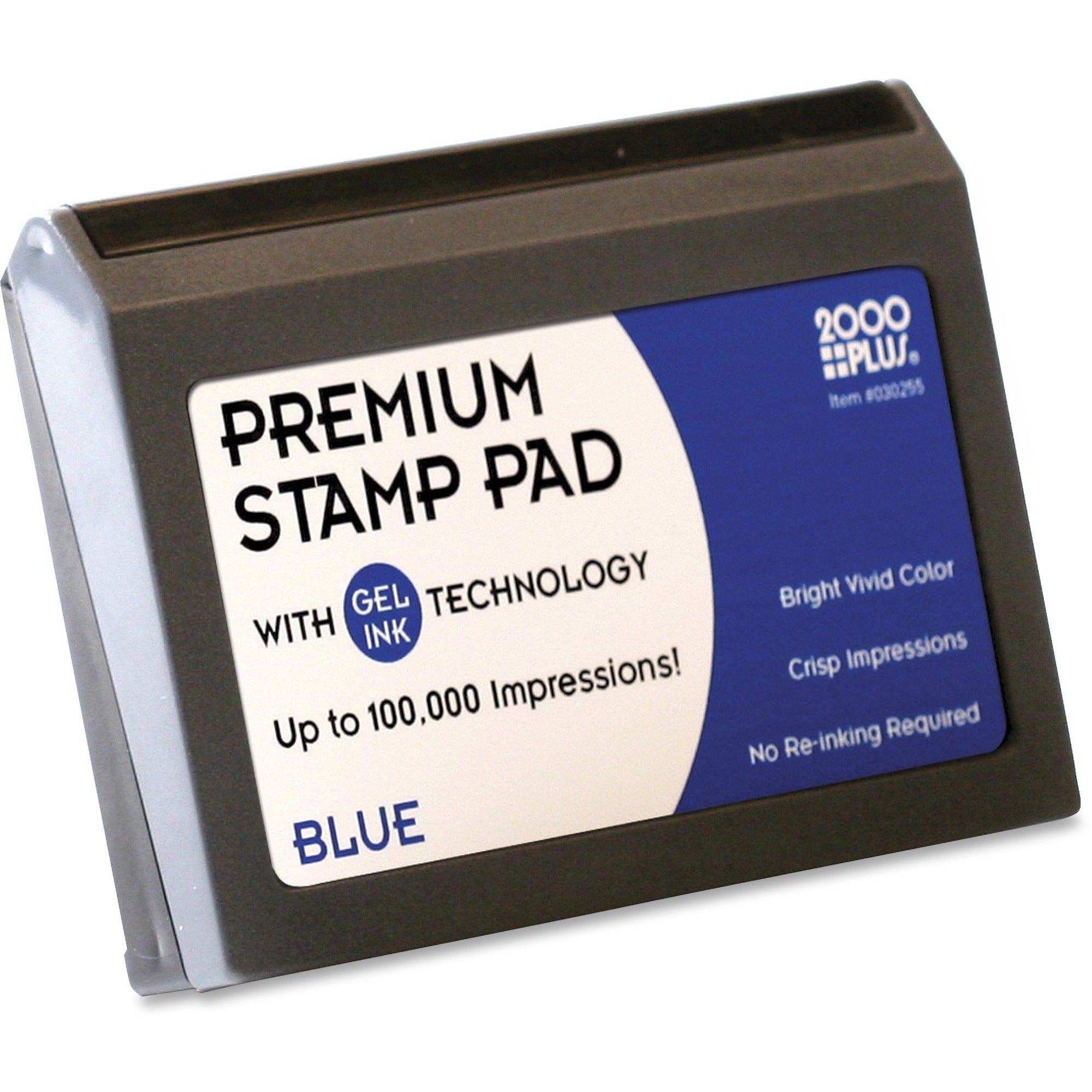 COSCO 2000 Plus Gel Ink Premium Stamp Pad - 1 Each - 3" Height x 4.3" Width x 3.5" Depth - Blue Ink -