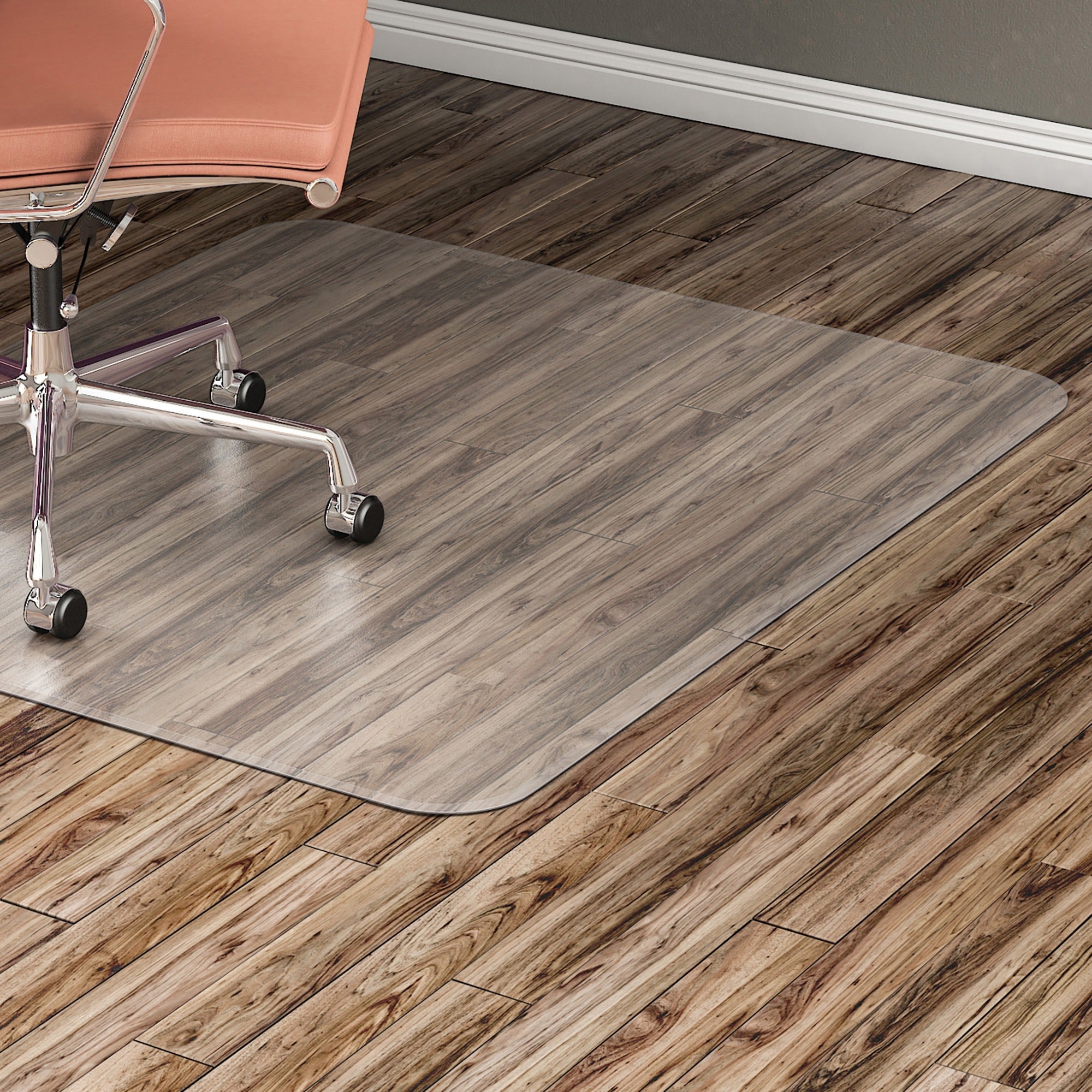 Lorell Nonstudded Chairmat - Tile Floor, Vinyl Floor, Hardwood Floor - 48" Length x 36" Width x 0.060" Thickness - Rectangular - Vinyl - Clear - 1Each -