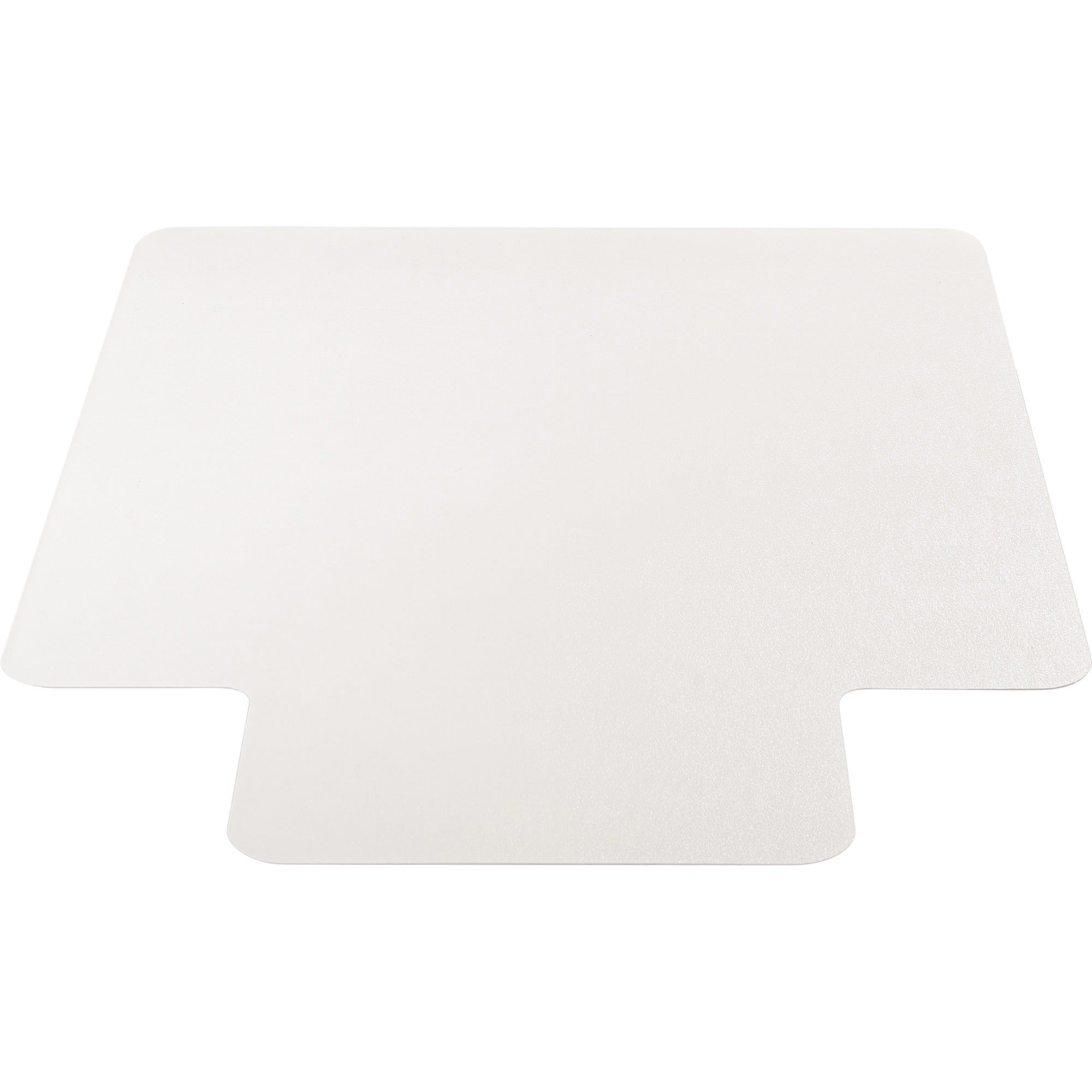 Lorell Nonstudded Wide Lip Chairmat - Tile Floor, Vinyl Floor, Hardwood Floor - 53" Length x 45" Width x 0.060" Thickness - Lip Size 12" Length x 25" Width - Vinyl - Clear - 1Each -