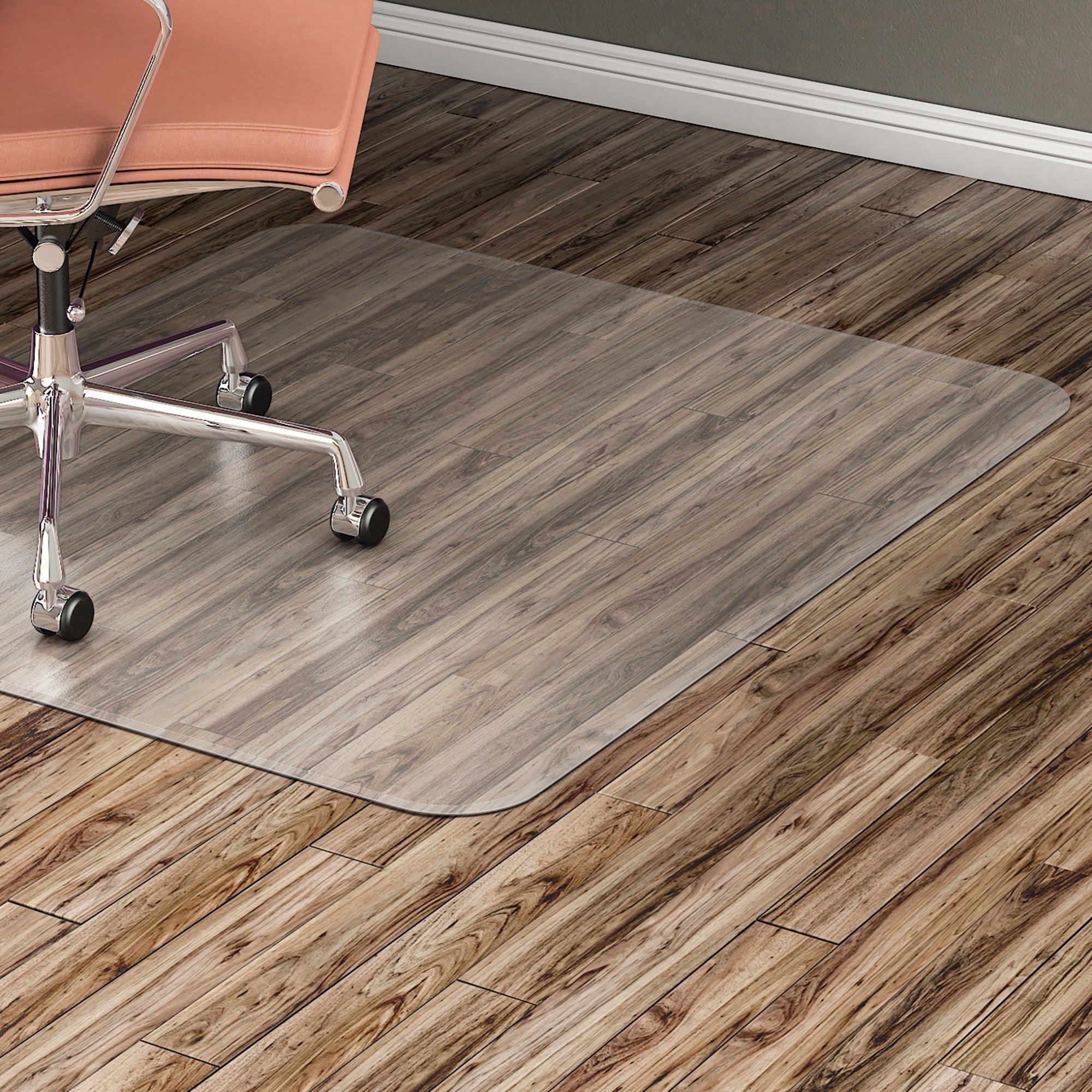 Lorell Nonstudded Chairmat - Tile Floor, Vinyl Floor, Hardwood Floor - 60" Length x 46" Width x 0.060" Thickness - Rectangular - Vinyl - Clear - 1Each -