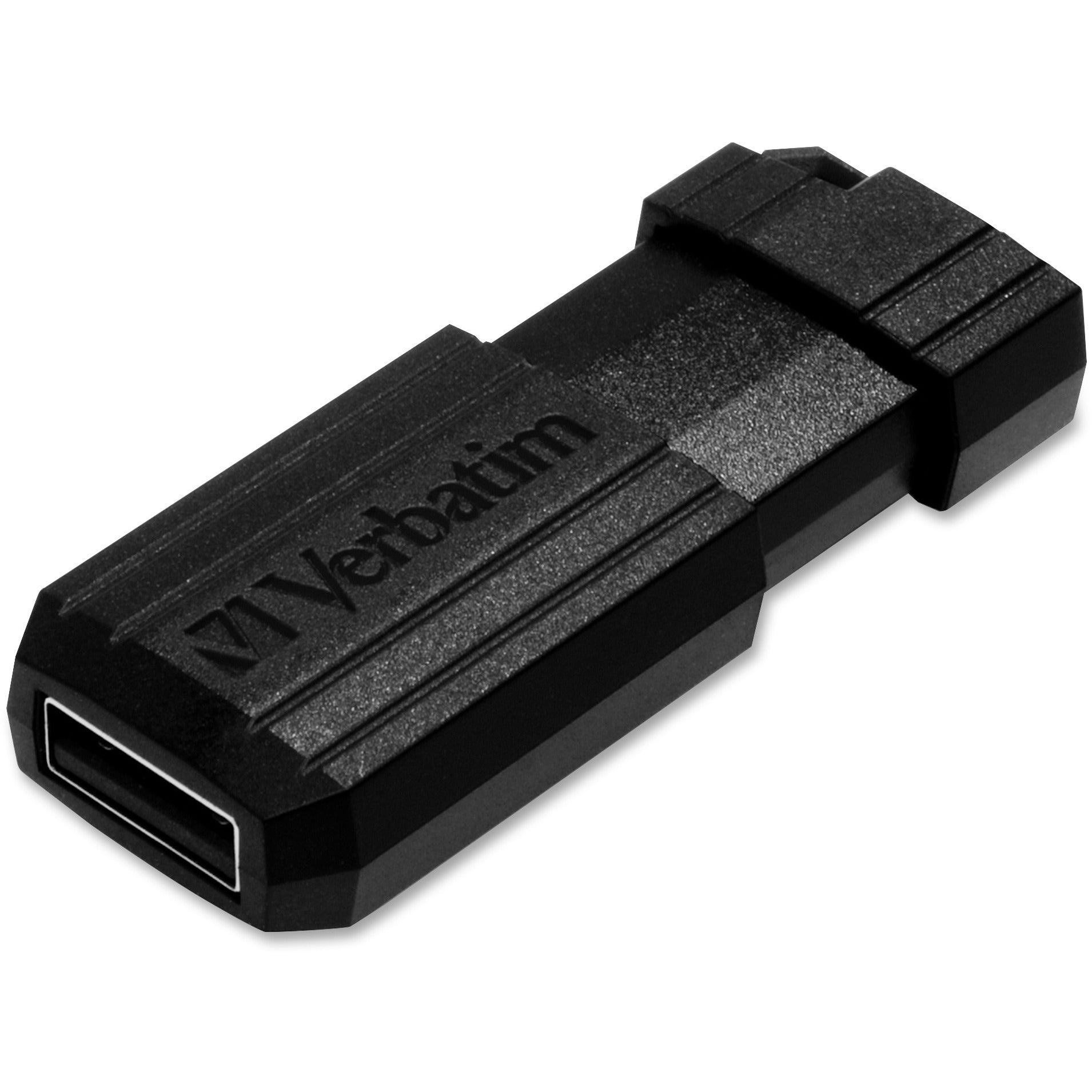 32GB PinStripe USB Flash Drive - Black - 32 GB - Black -
