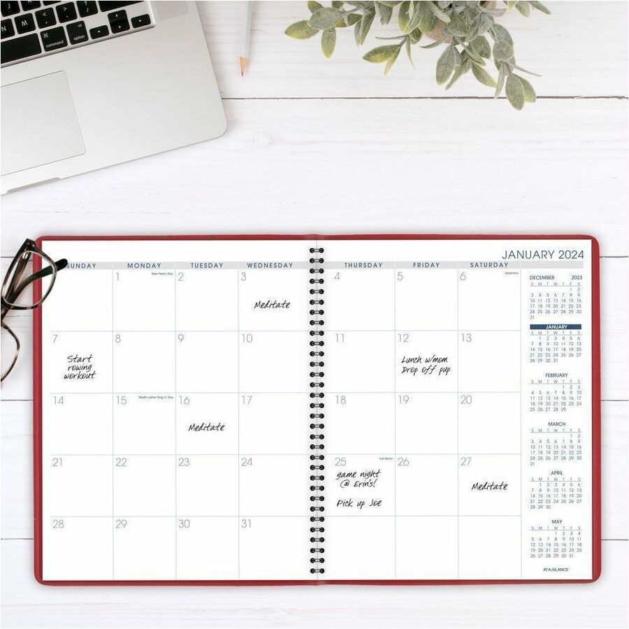 at-a-glance-fashion-planner-julian-dates-monthly-125-year-january-2024-march-2025-1-month-double-page-layout-9-x-11-sheet-size-wire-bound-simulated-leather-red-coverappointment-schedule-reference-calendar-flexible-1-each_aag7025013 - 2