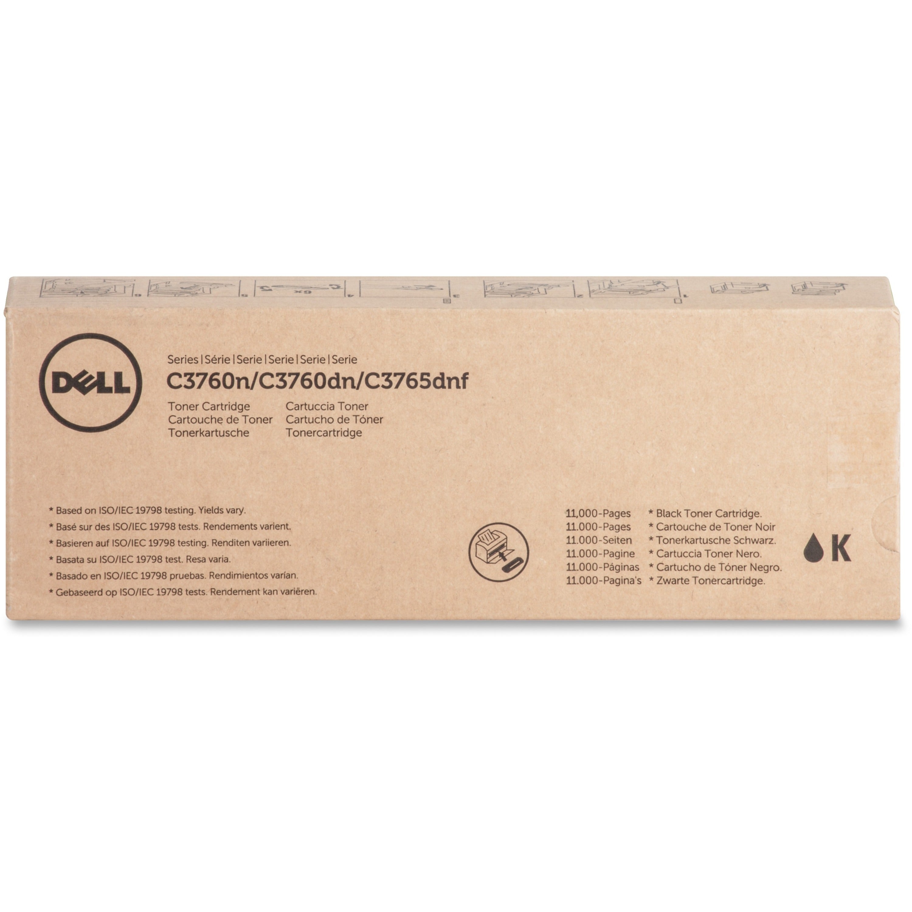 Dell Original Laser Toner Cartridge - Black - 1 Each - 11000 Pages -