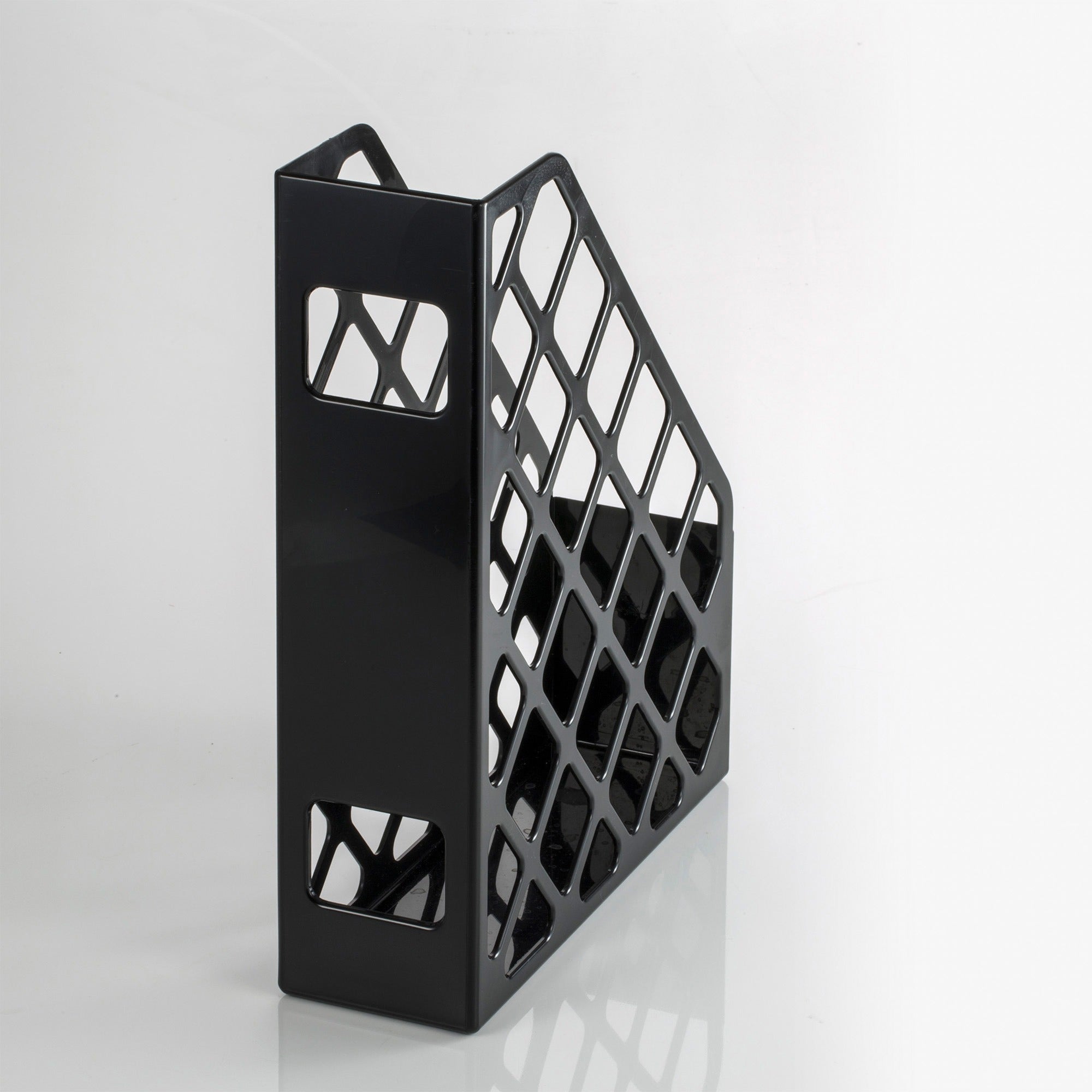Officemate Open Top Magazine File - Black - Plastic - 1 Each -