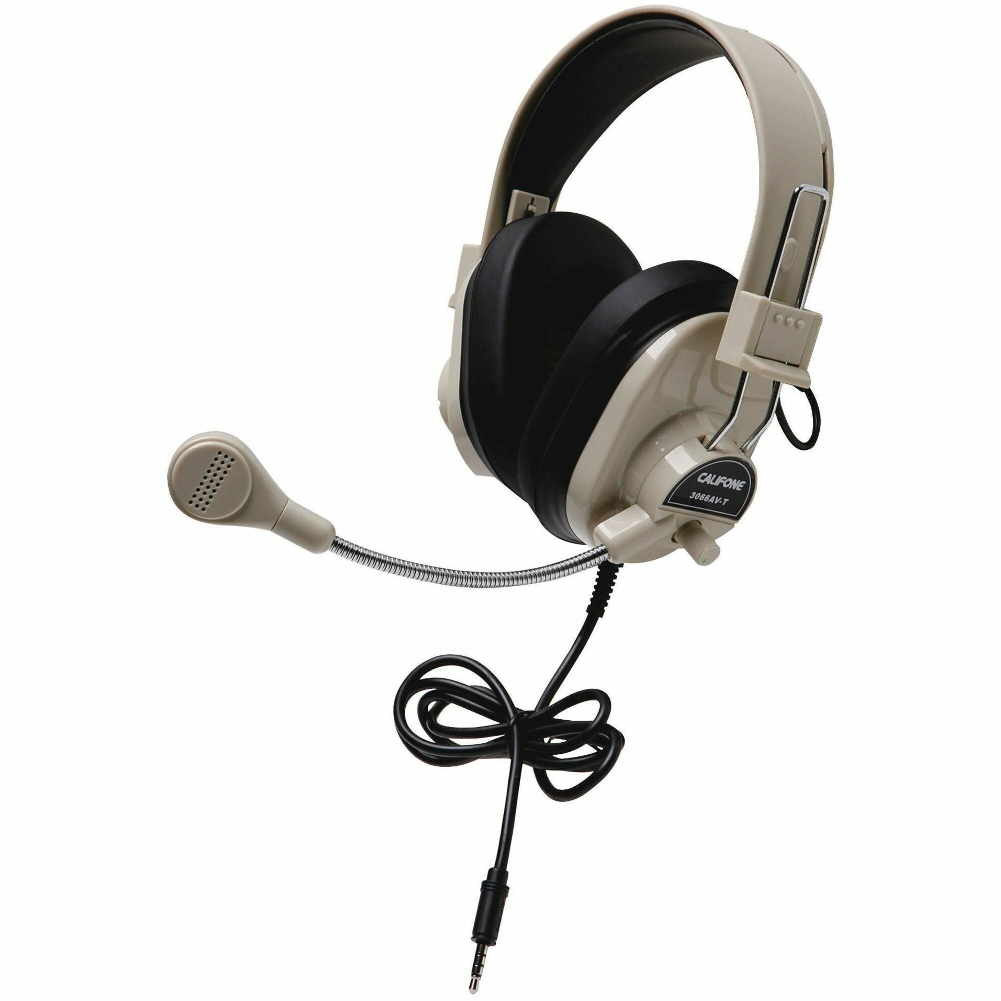 Califone Deluxe Stereo Headset With To Go Plug - Stereo - Mini-phone (3.5mm) - Wired - 25 Ohm - 20 Hz - 20 kHz - Over-the-head - Binaural - Circumaural - 3 ft Cable - Electret, Condenser, Omni-directional Microphone - Black -