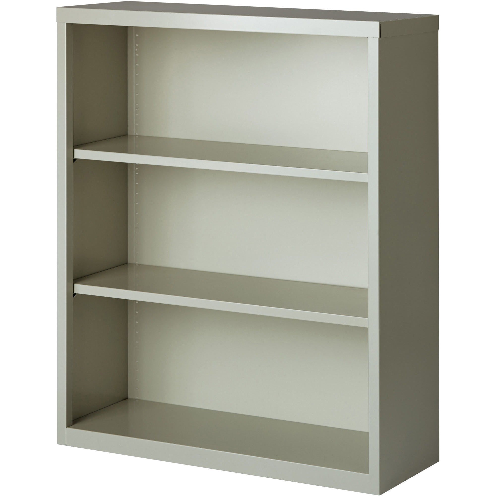 Lorell Fortress Series Bookcase - 34.5" x 13" x 42" - 3 x Shelf(ves) - Light Gray - Powder Coated - Steel - Recycled -