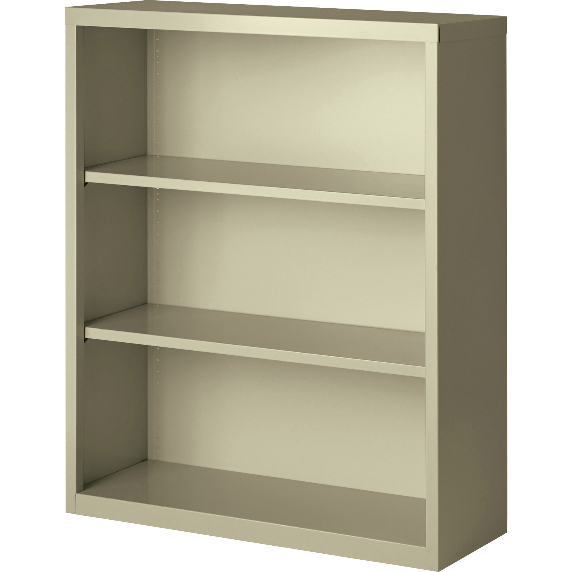 Lorell Fortress Series Bookcase - 34.5" x 13" x 42" - 3 x Shelf(ves) - Putty - Powder Coated - Steel - Recycled -