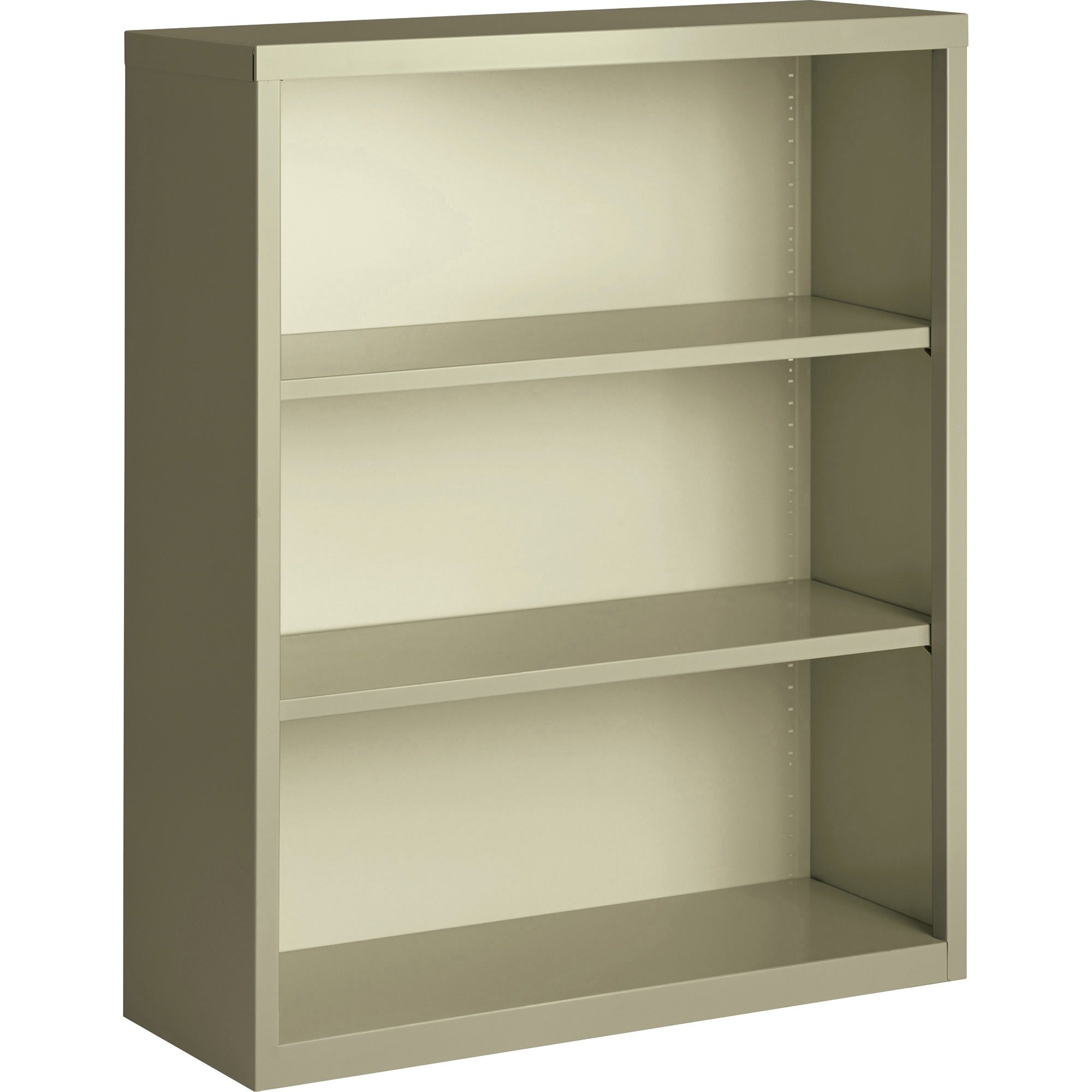 Lorell Fortress Series Bookcase - 34.5" x 13" x 42" - 3 x Shelf(ves) - Putty - Powder Coated - Steel - Recycled -