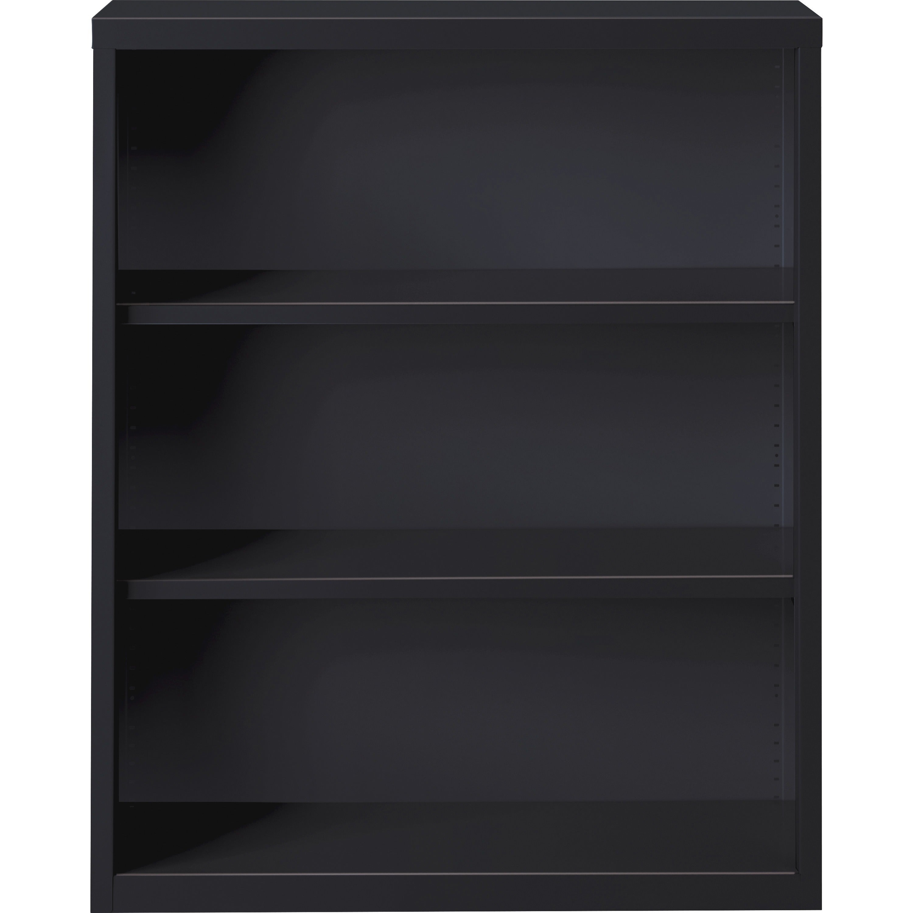 Lorell Fortress Series Bookcase - 34.5" x 13" x 42" - 3 x Shelf(ves) - Black - Powder Coated - Steel - Recycled -