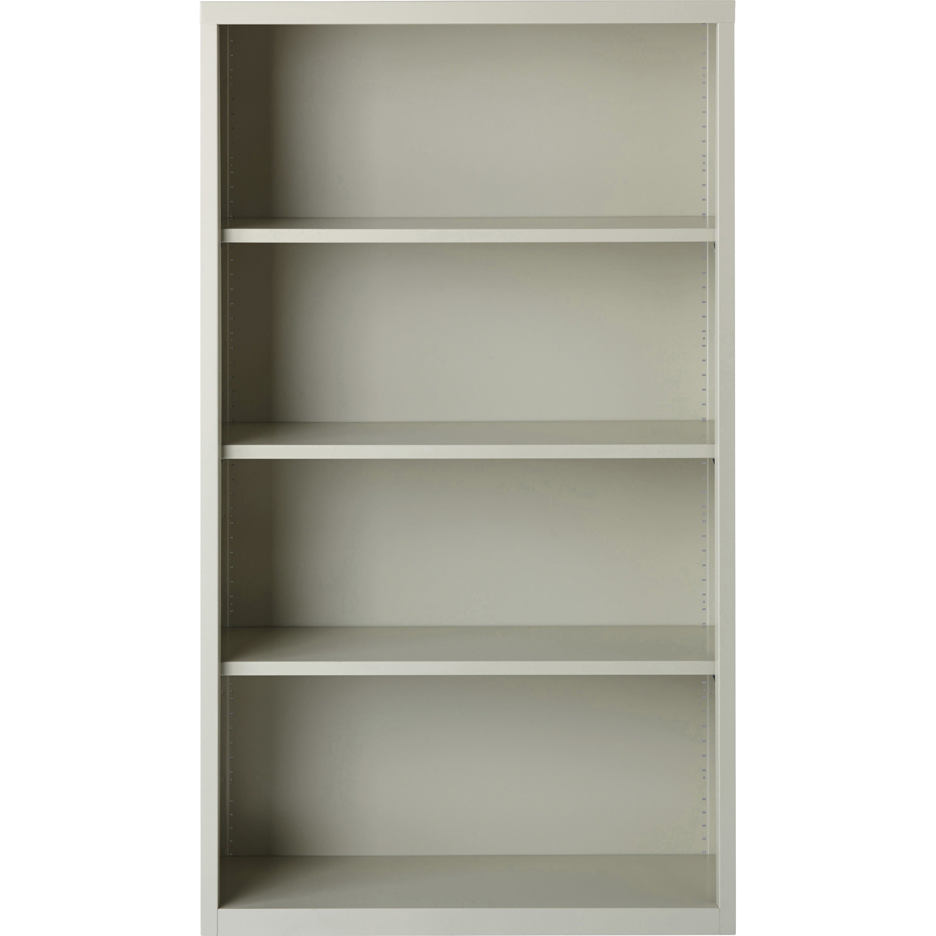 Lorell Fortress Series Bookcase - 34.5" x 13" x 60" - 4 x Shelf(ves) - Light Gray - Powder Coated - Steel - Recycled -