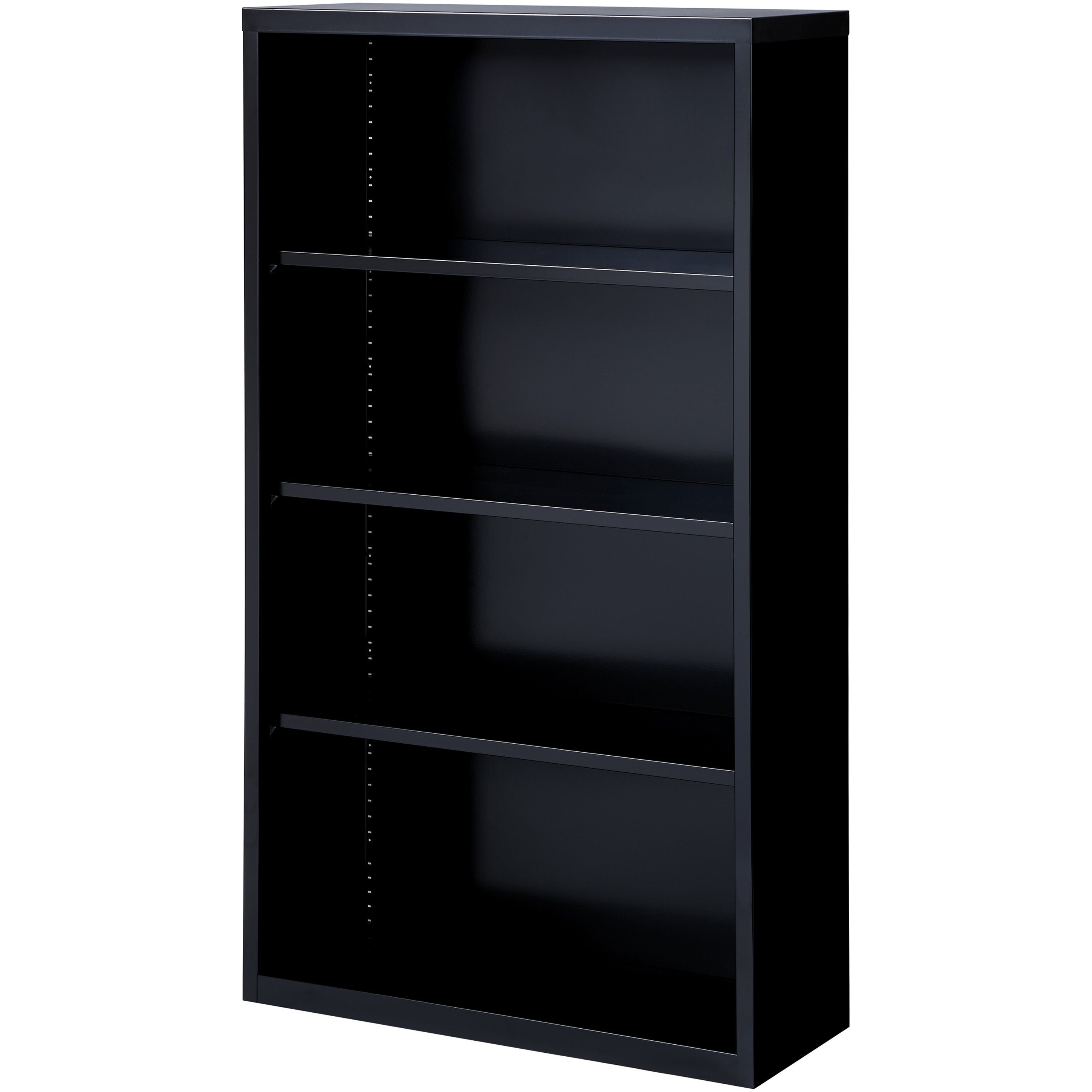 Lorell Fortress Series Bookcase - 34.5" x 13" x 60" - 4 x Shelf(ves) - Black - Powder Coated - Steel - Recycled -
