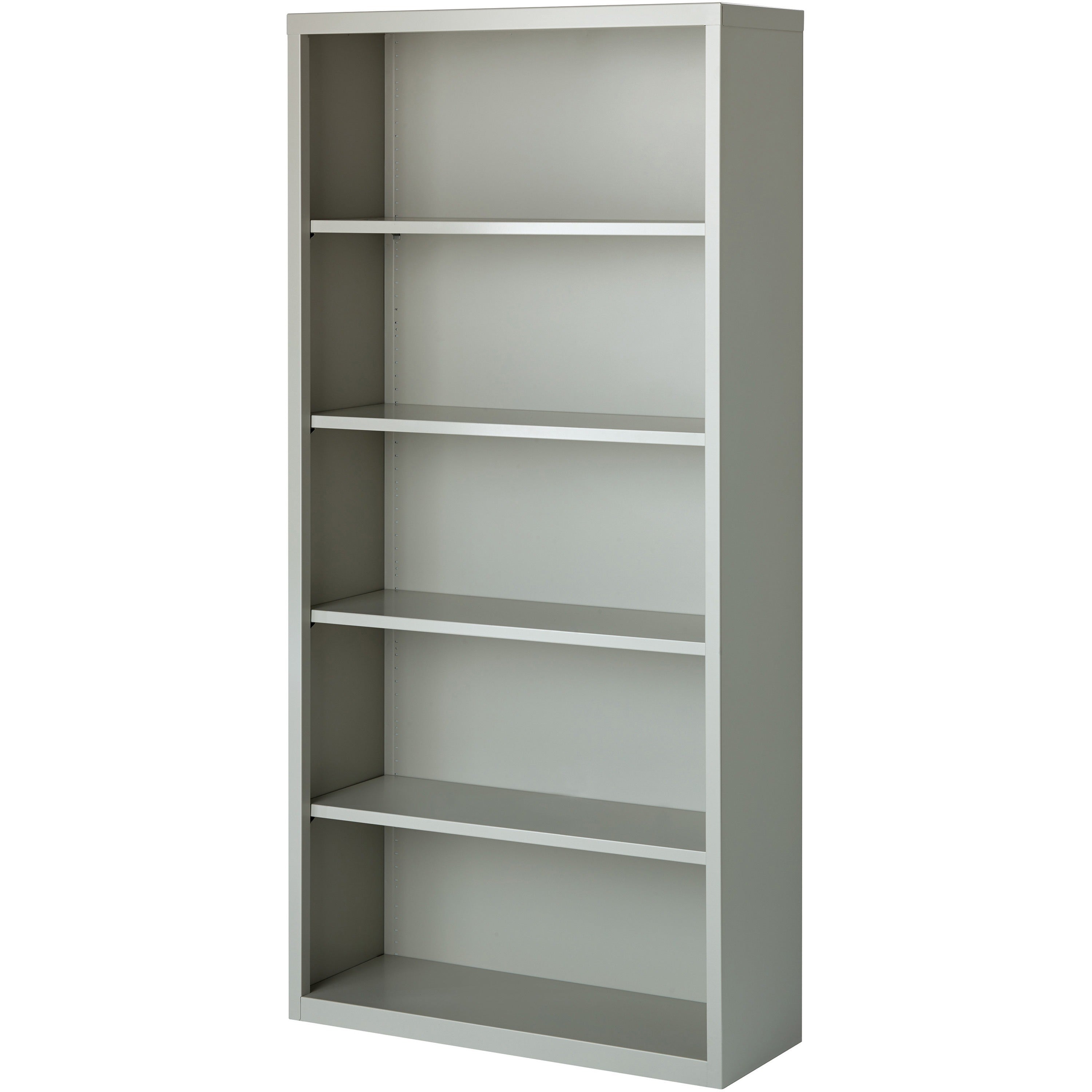 Lorell Fortress Series Bookcase - 34.5" x 13" x 72" - 5 x Shelf(ves) - Light Gray - Powder Coated - Steel - Recycled -