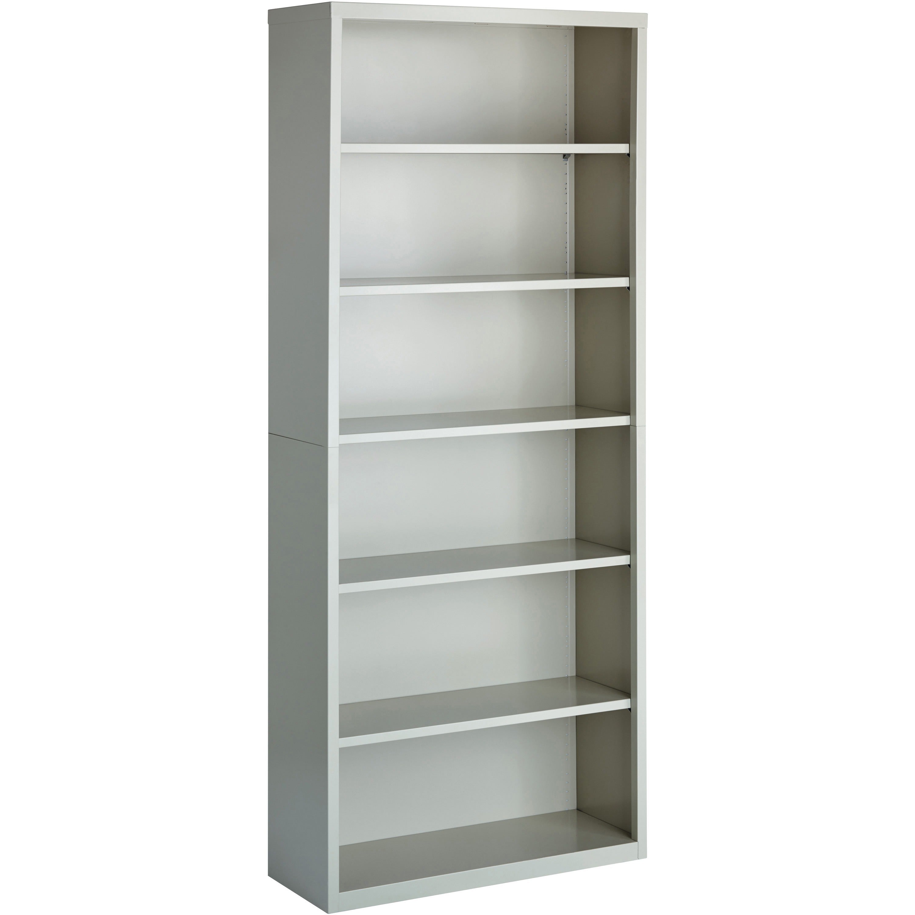Lorell Fortress Series Bookcase - 34.5" x 13" x 82" - 6 x Shelf(ves) - Light Gray - Powder Coated - Steel - Recycled - Assembly Required -