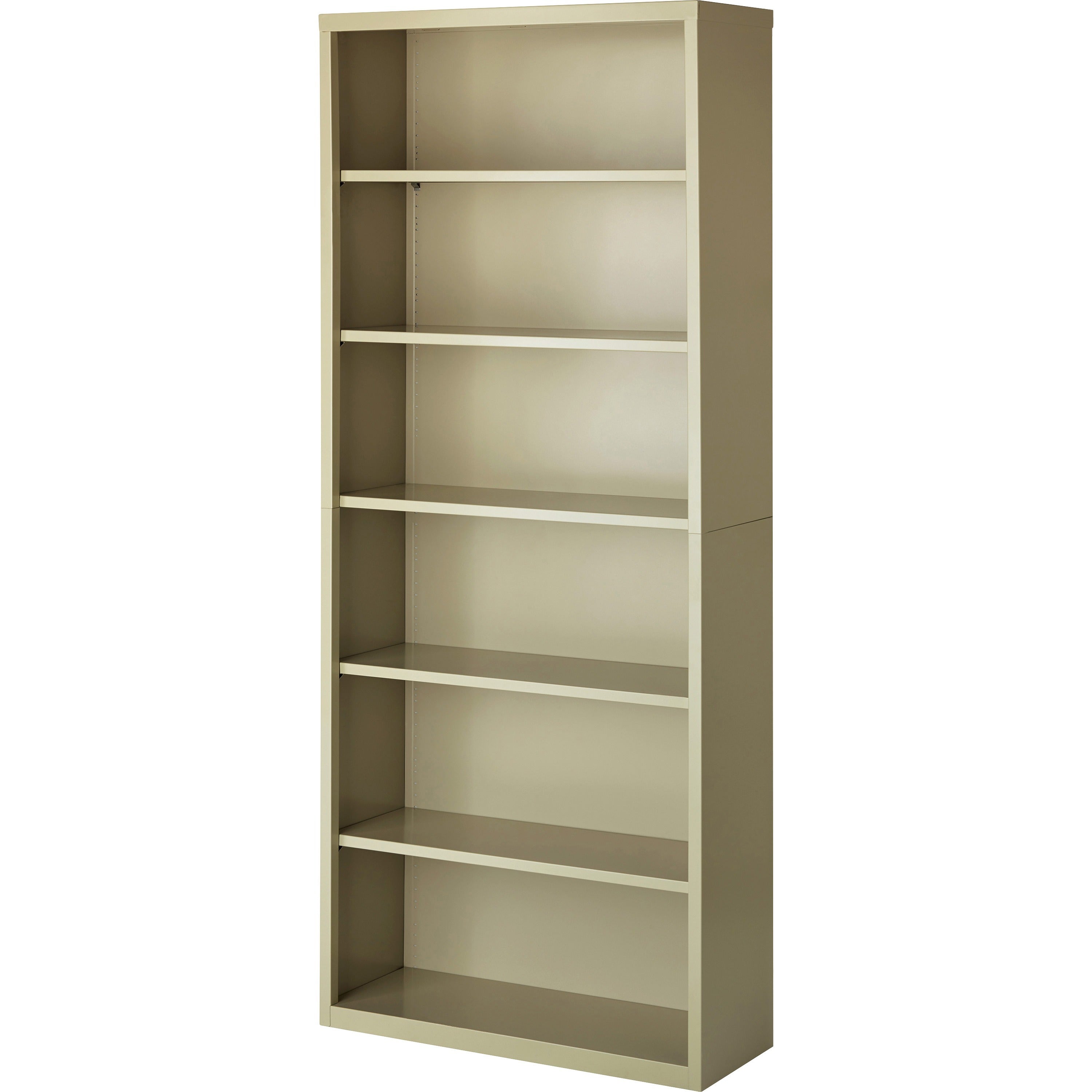 Lorell Fortress Series Bookcase - 34.5" x 13" x 82" - 6 x Shelf(ves) - Putty - Powder Coated - Steel - Recycled -