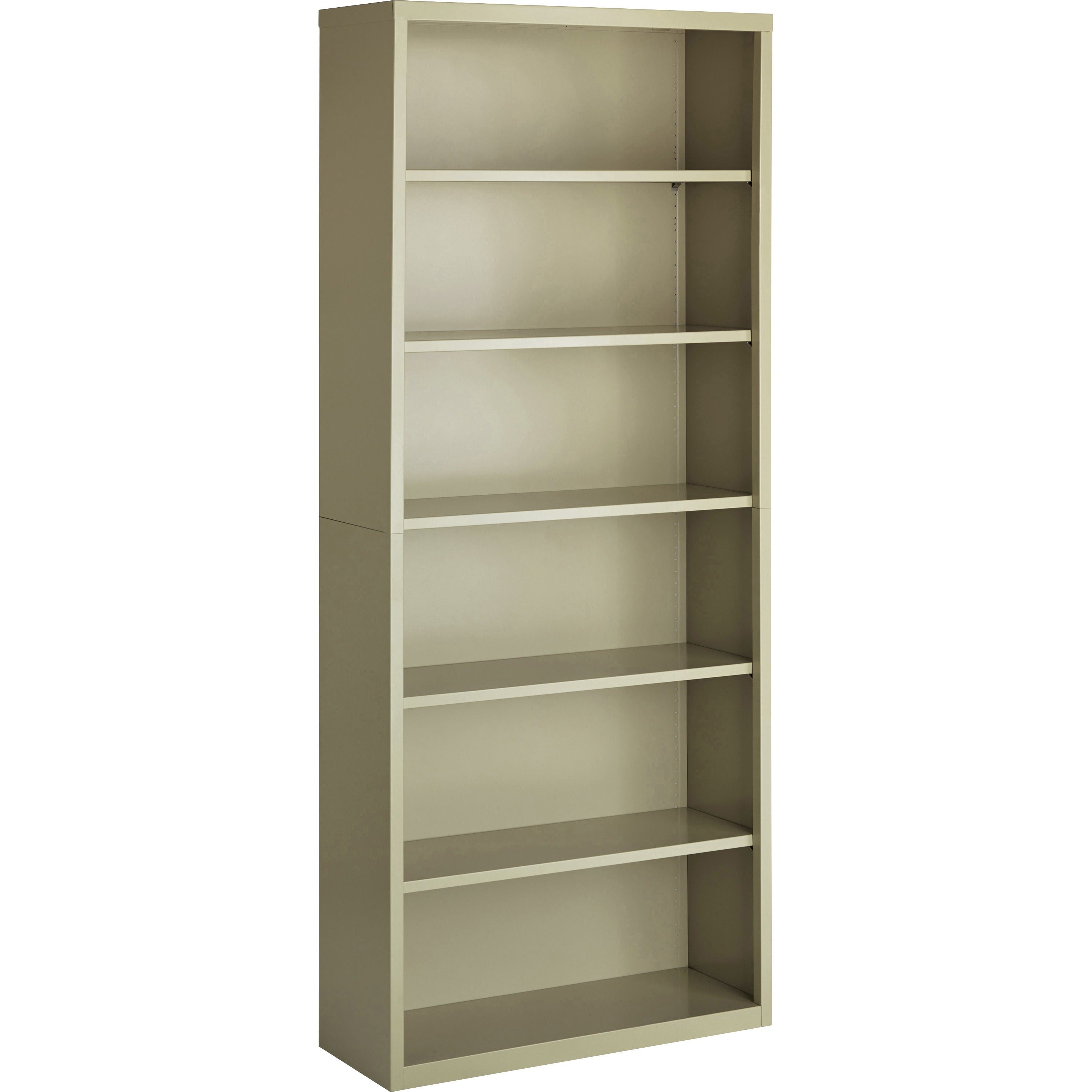 Lorell Fortress Series Bookcase - 34.5" x 13" x 82" - 6 x Shelf(ves) - Putty - Powder Coated - Steel - Recycled -