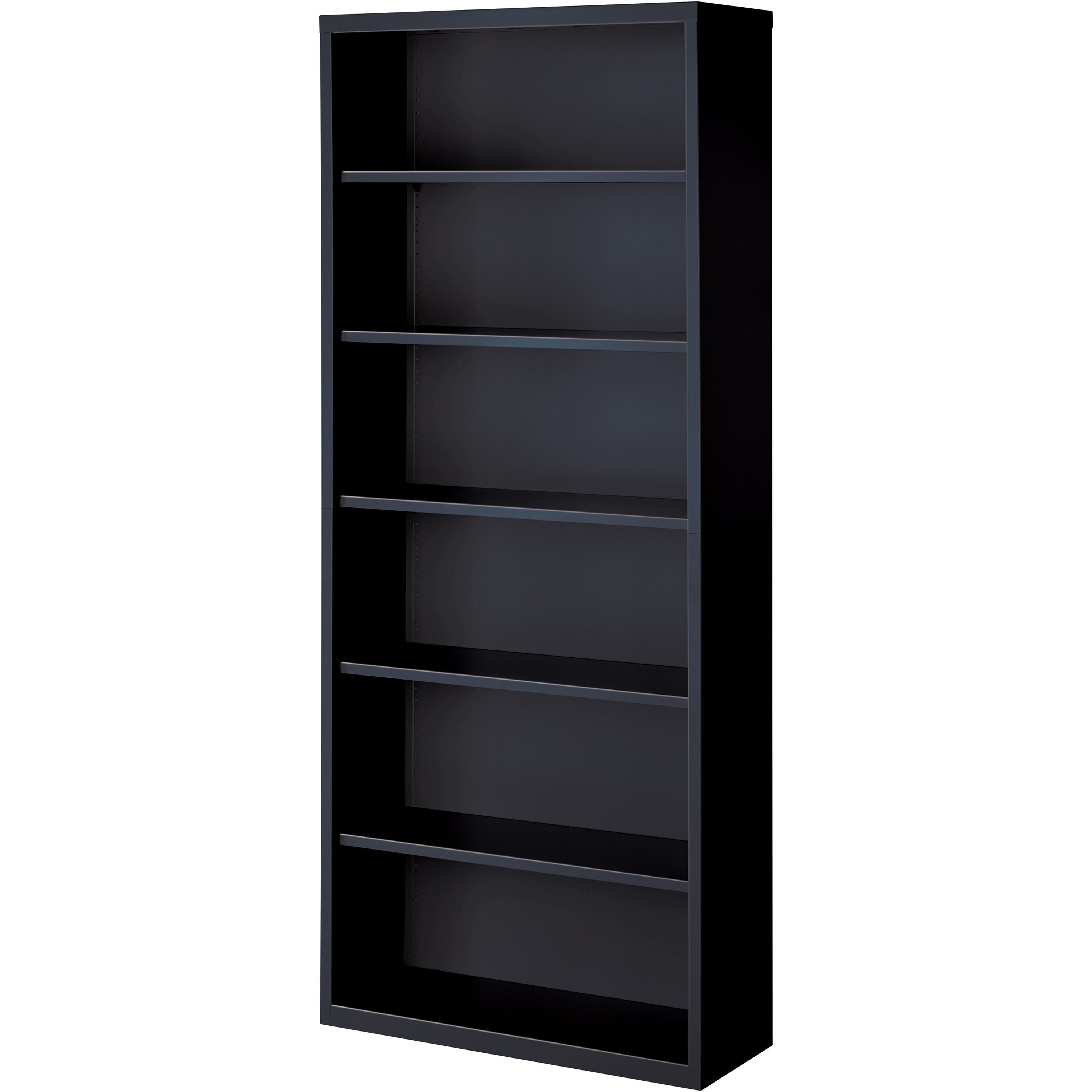 Lorell Fortress Series Bookcase - 34.5" x 13" x 82" - 6 x Shelf(ves) - Black - Powder Coated - Steel - Recycled -