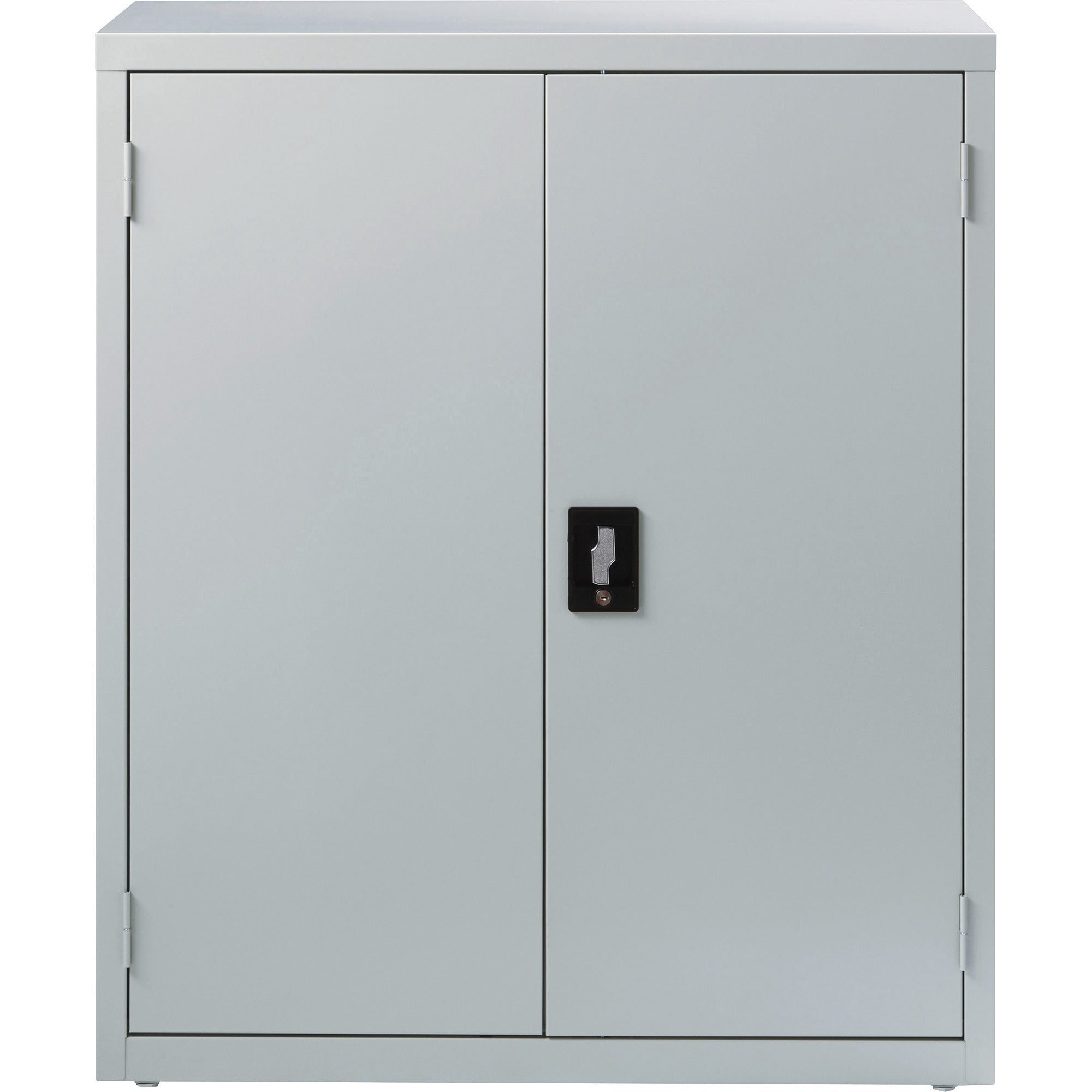 Lorell Fortress Series Storage Cabinet - 18" x 36" x 42" - 3 x Shelf(ves) - Recessed Locking Handle, Hinged Door, Durable, Sturdy, Adjustable Shelf - Light Gray - Powder Coated - Steel - Recycled -
