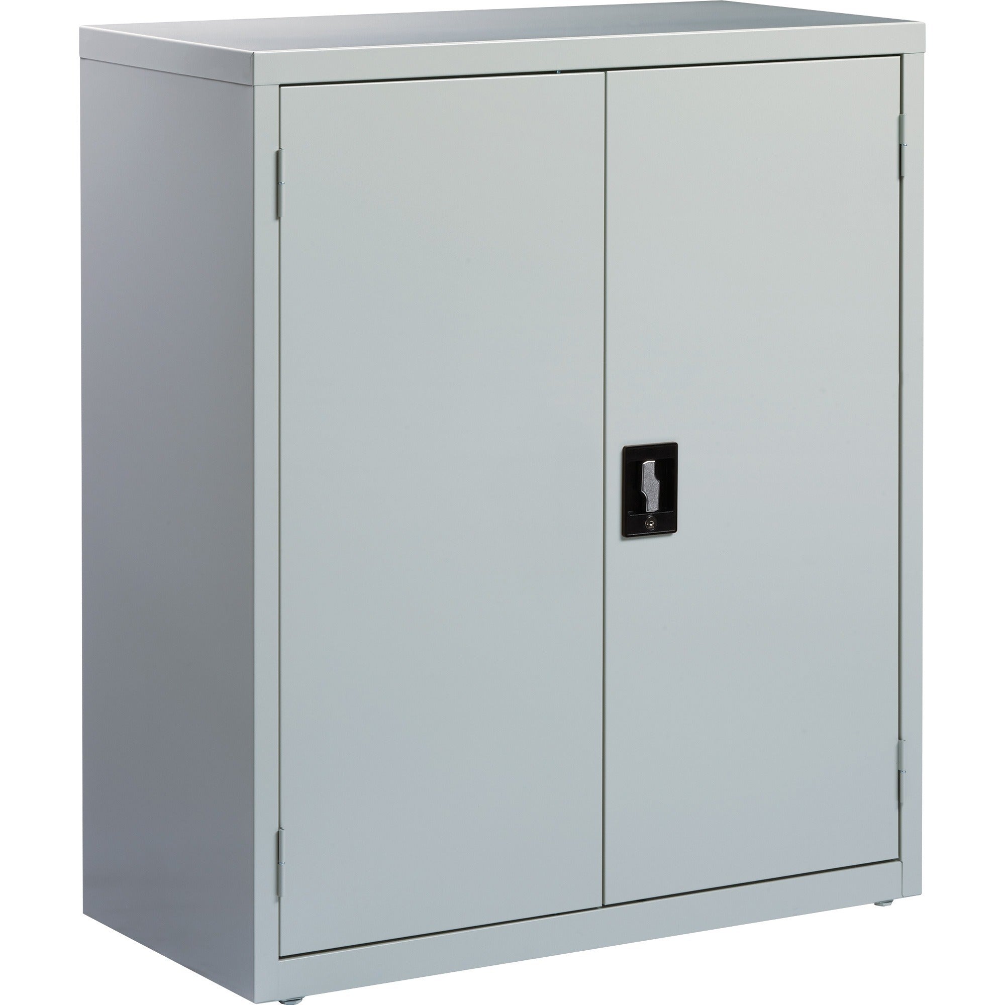 Lorell Fortress Series Storage Cabinet - 18" x 36" x 42" - 3 x Shelf(ves) - Recessed Locking Handle, Hinged Door, Durable, Sturdy, Adjustable Shelf - Light Gray - Powder Coated - Steel - Recycled -