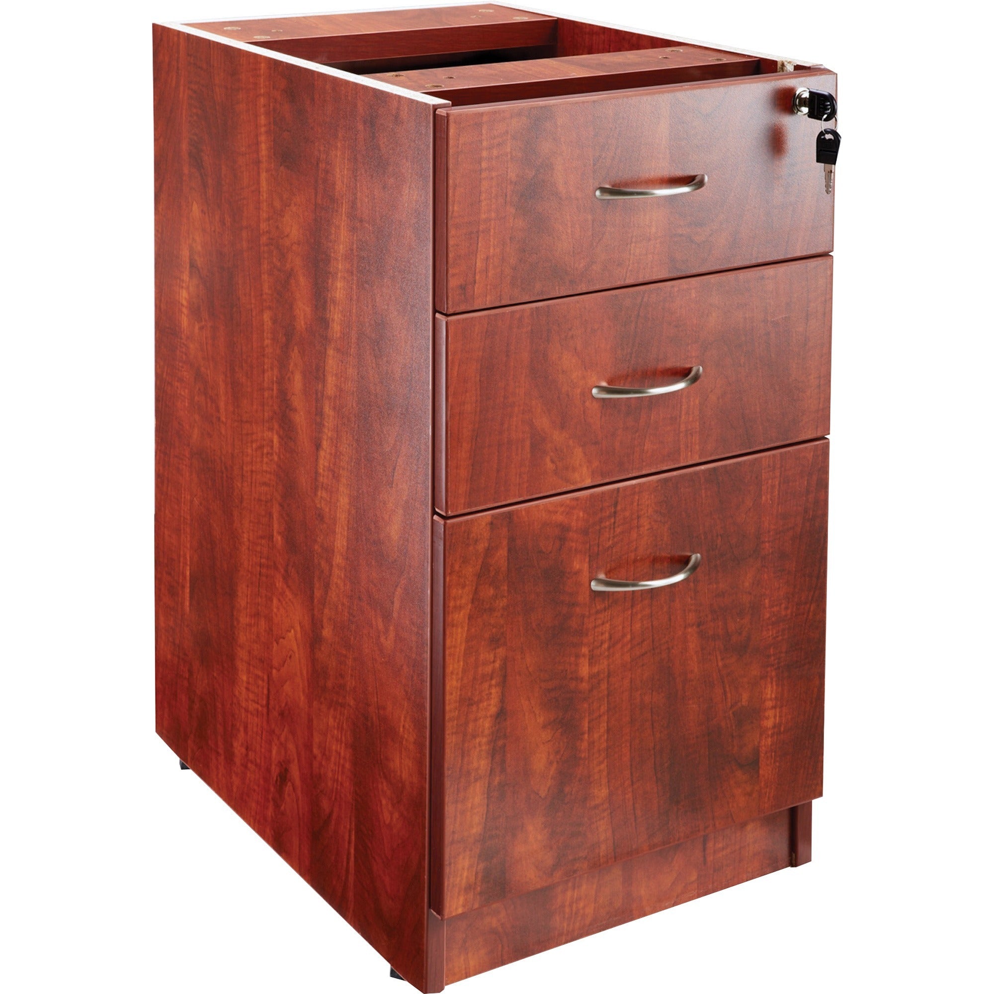 Lorell Essentials Series Box/Box/File Fixed File Cabinet - 15.5" x 21.9"28.5" - 3 x Box, File Drawer(s) - Finish: Laminate, Cherry -