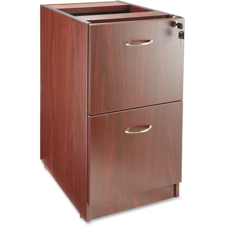 Lorell Essentials File/File Fixed File Cabinet - 15.5" x 21.9" x 28.3" - 2 x File Drawer(s) - Finish: Laminate, Mahogany -