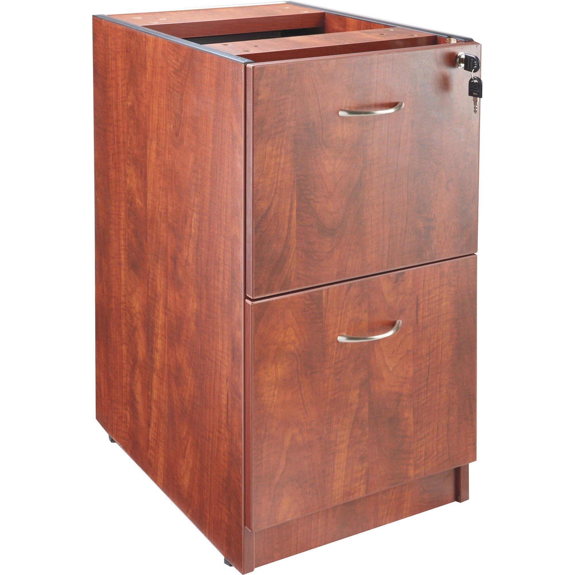 Lorell Essentials Series File/File Fixed File Cabinet - 15.5" x 21.9" x 28.3" - 2 x File Drawer(s) - Finish: Cherry, Laminate -