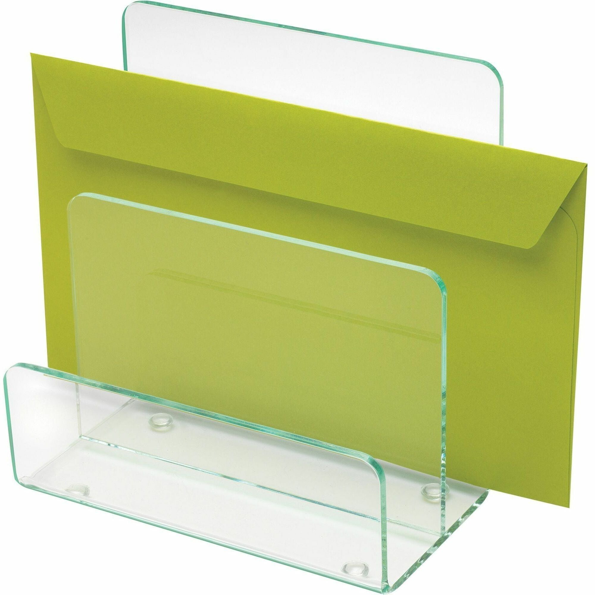Lorell Mini File Sorter - Desktop - Durable, Lightweight, Non-skid - Clear - Acrylic - 1 Each -