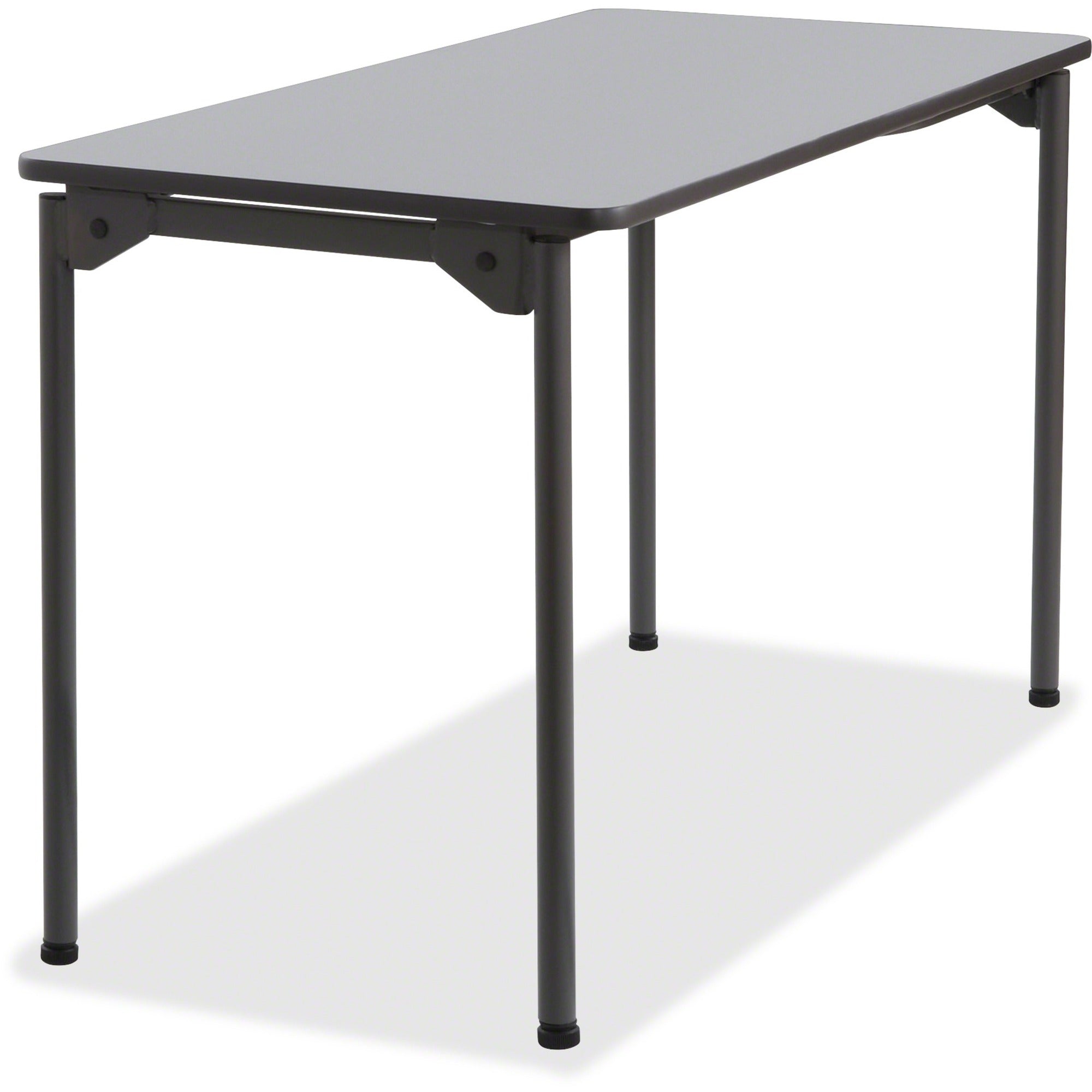 Iceberg Maxx Legroom Wood Folding Table - For - Table TopMelamine Rectangle Top - Four Leg Base - 4 Legs x 24" Table Top Width x 48" Table Top Depth x 0.75" Table Top Thickness - 29" Height - Gray - 1 Each -