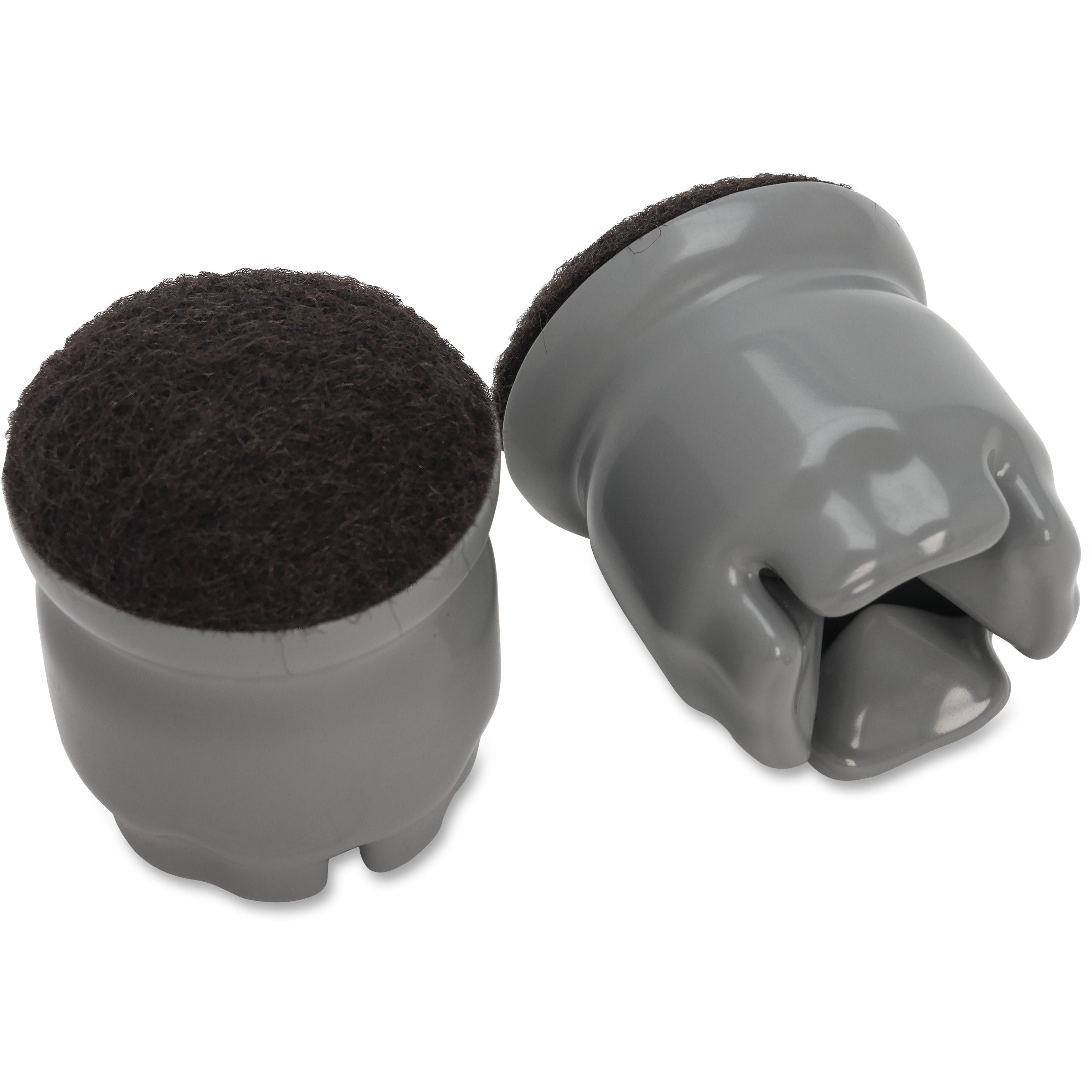 Lorell 1.5" Slip-on Floor Savers - Gray - Vinyl - 8/Pack -