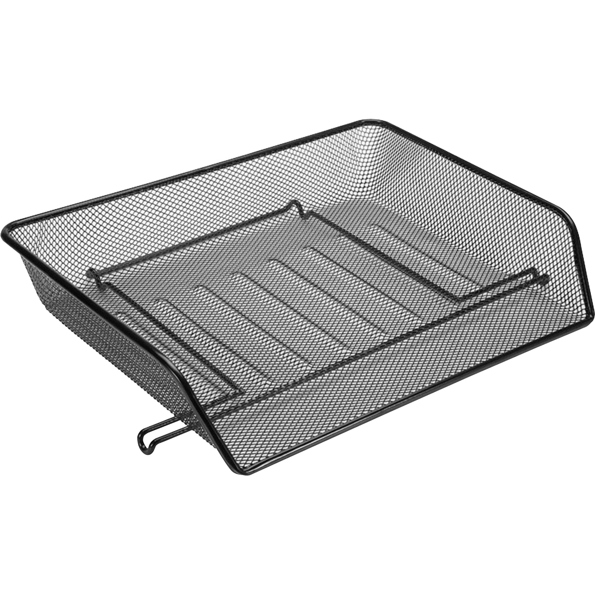 Lorell Side-loading Mesh Document Tray - 3" Height x 14.3" Width x 10.8" Depth - Stackable - Powder Coated - Black - Steel - 1 / Set -