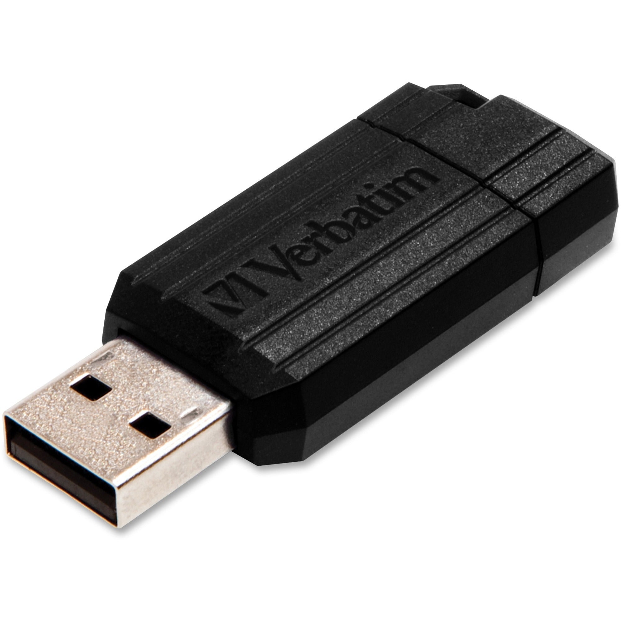 8GB PinStripe USB Flash Drive - Black - 8GB - Black -