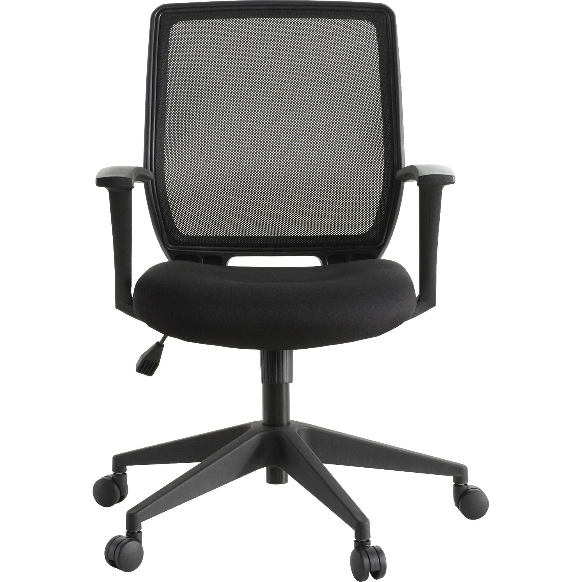 Lorell Executive Mid-back Work Chair - Black Seat - 5-star Base - Black - 1 Each -