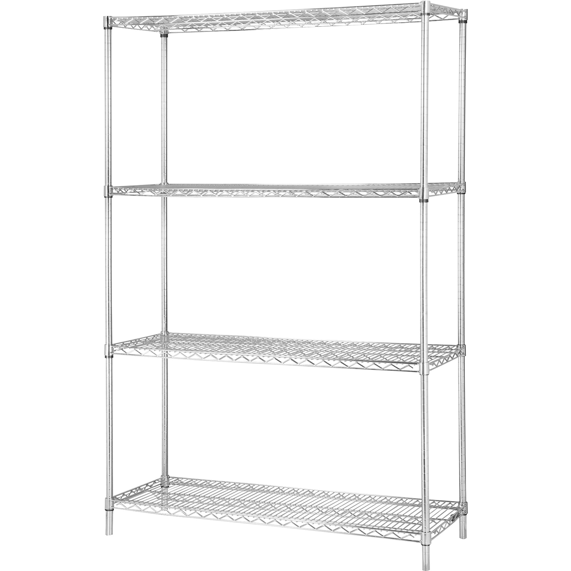 Lorell Industrial Wire Starter Shelving Unit - 36" Width x 18" Depth - Steel - Chrome -