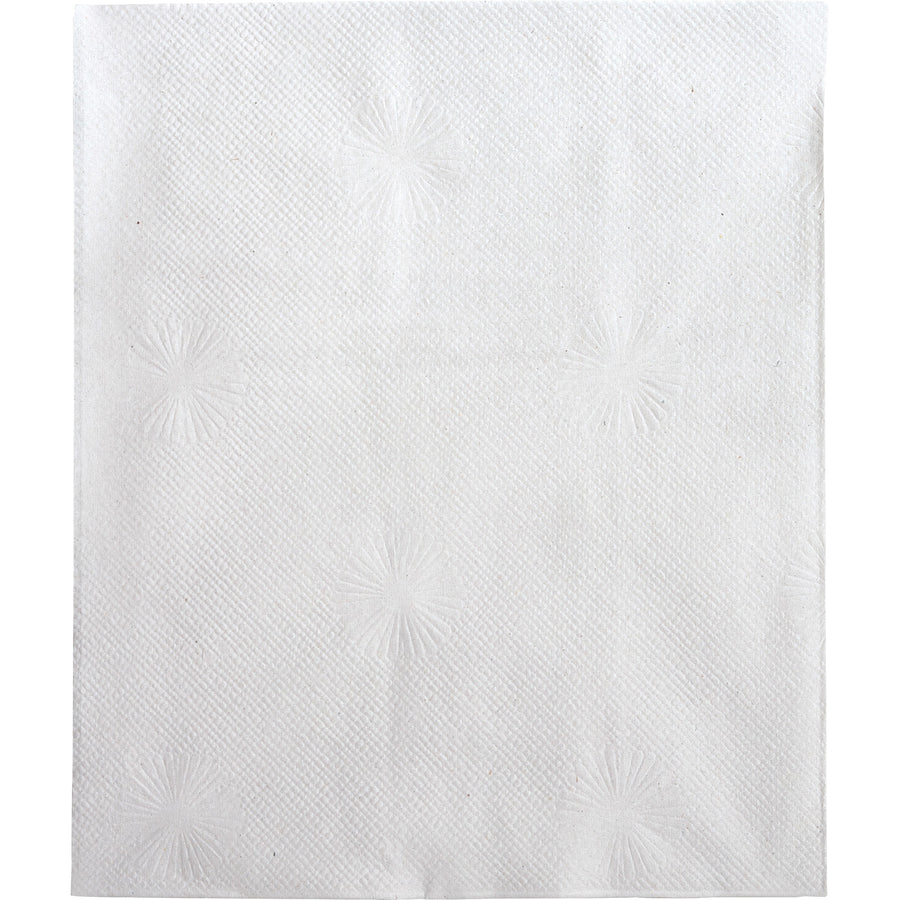 Genuine Joe Lunch Napkins - 1 Ply - Quarter-fold - 13" x 11.25" - White - Soft, Embossed, Versatile - For Lunch - 400 / Pack -