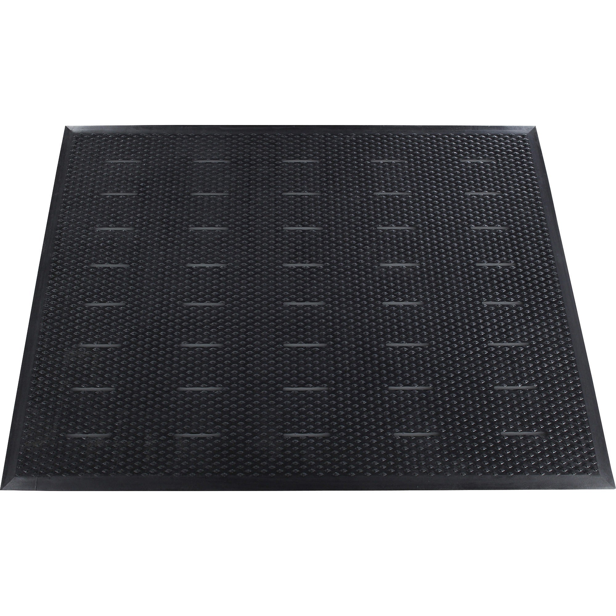 Genuine Joe Free Flow Comfort Anti-fatigue Mat - 48" Length x 36" Width x 0.500" Thickness - Rubber - Black - 1Each -