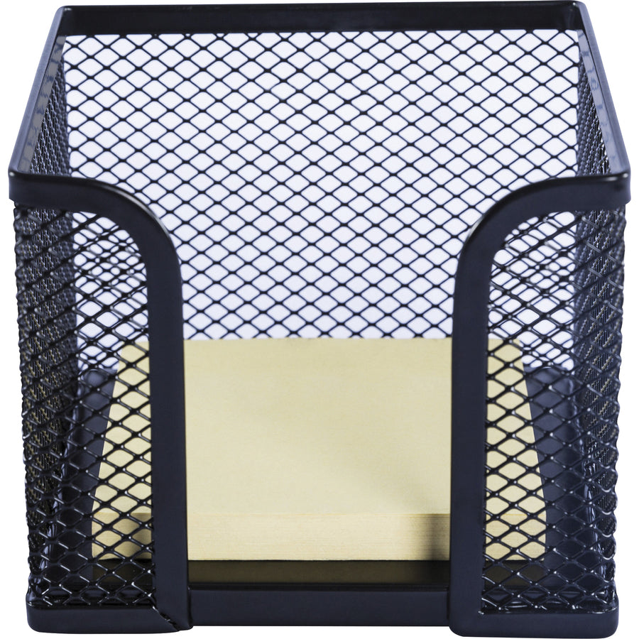 Lorell Mesh Wire Memo Holder - Support 3" x 3" Media - Steel - 1 Each - Black -
