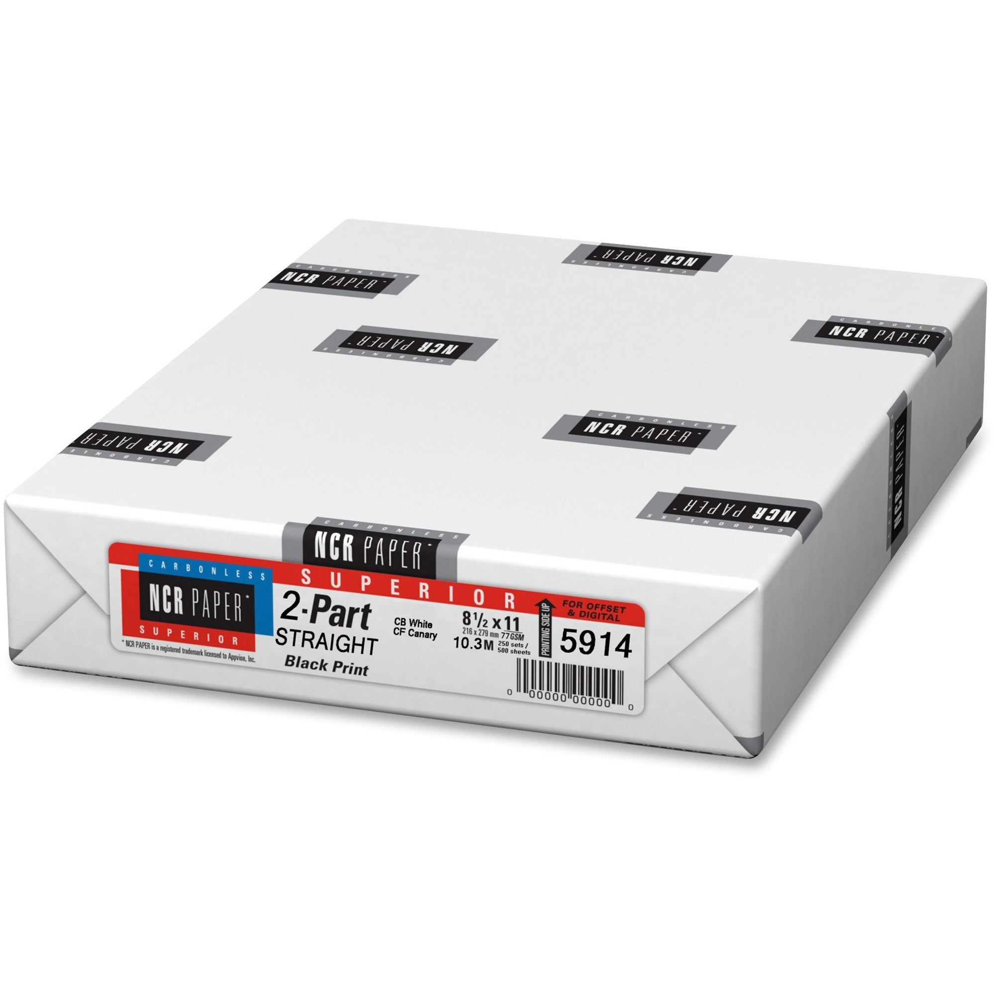 NCR Paper Superior 2-part Straight Carbonless Paper - White - 92 Brightness - Letter - 8 1/2" x 11" - 20.50 lb Basis Weight - 500 / Pack - Carbonless - White, Canary -